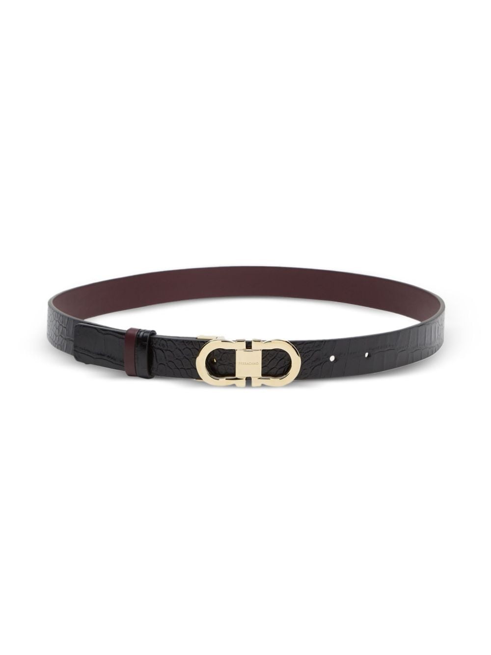 Gancini-buckle leather belt - 3