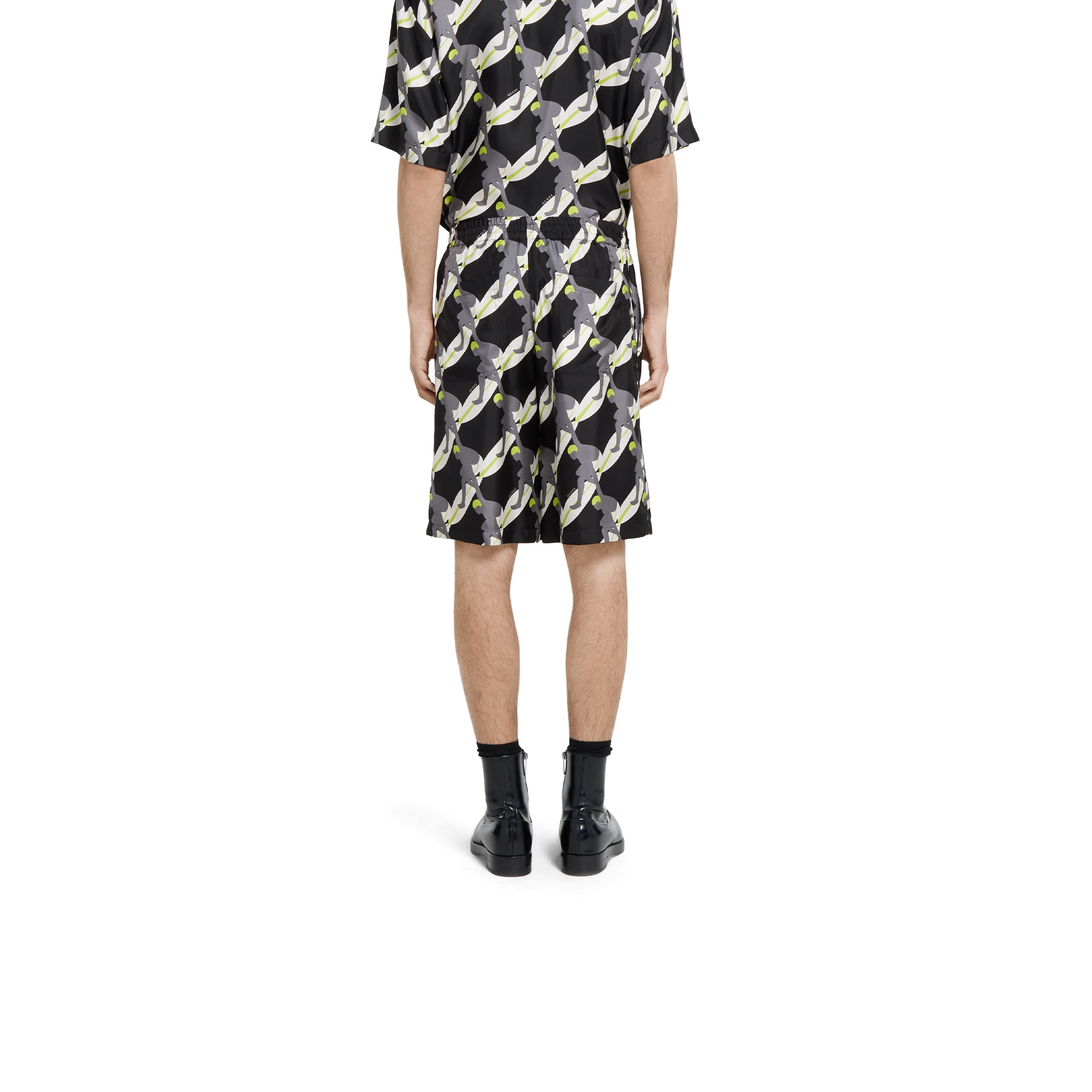 Printed silk twill shorts - 4
