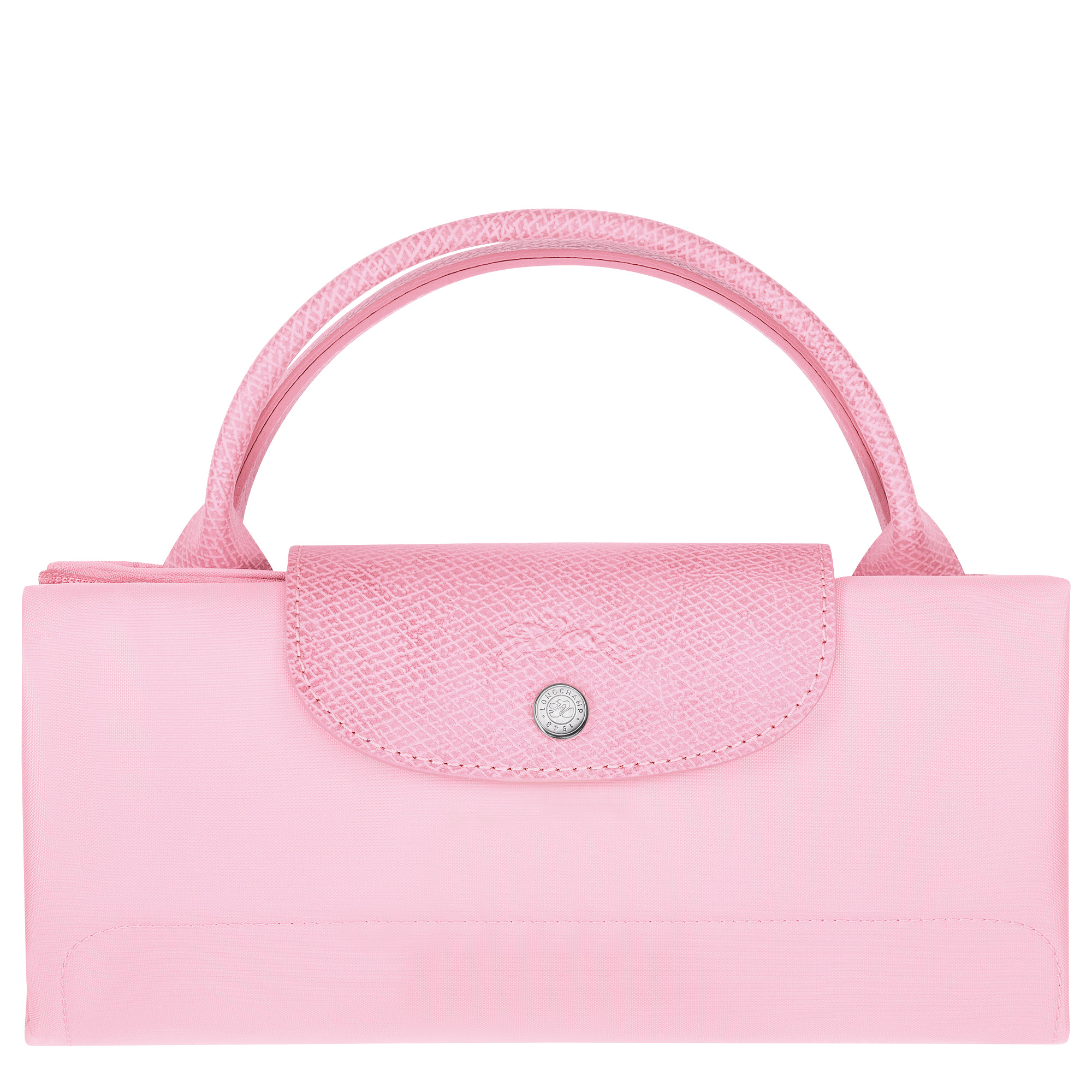 Le Pliage Green Pouch with handle Pink - Recycled canvas