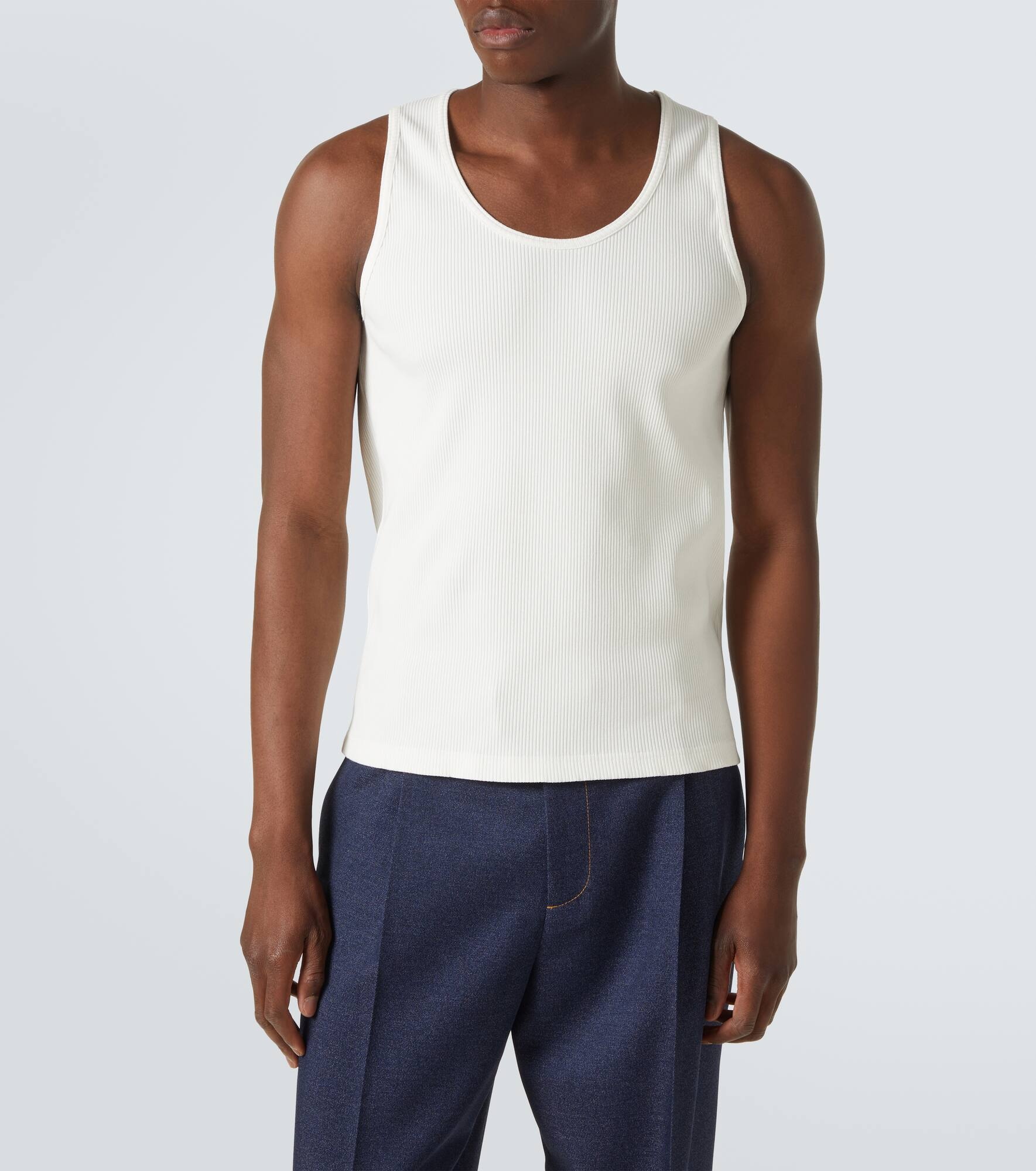 Cotton-blend jersey tank top - 3
