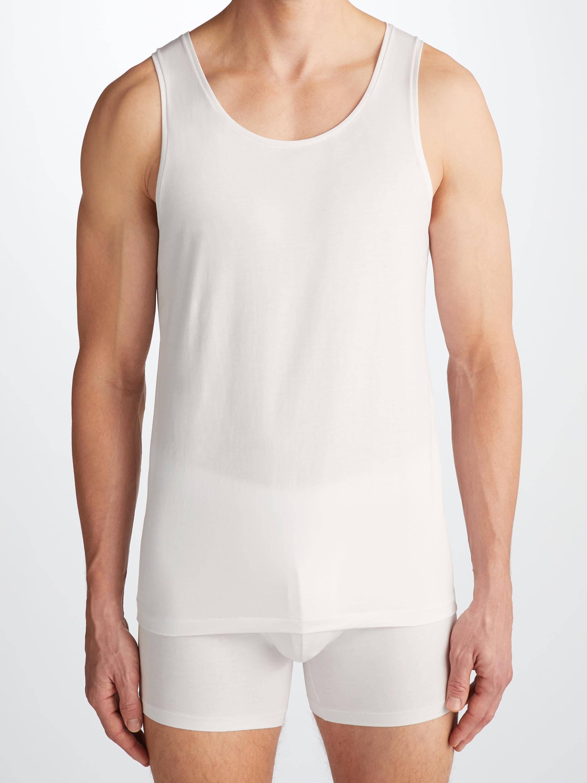 Men's Underwear Vest Jack Pima Cotton Stretch White - 7