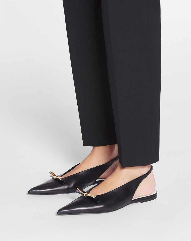 LANVIN BOW LEATHER SLINGBACK 6