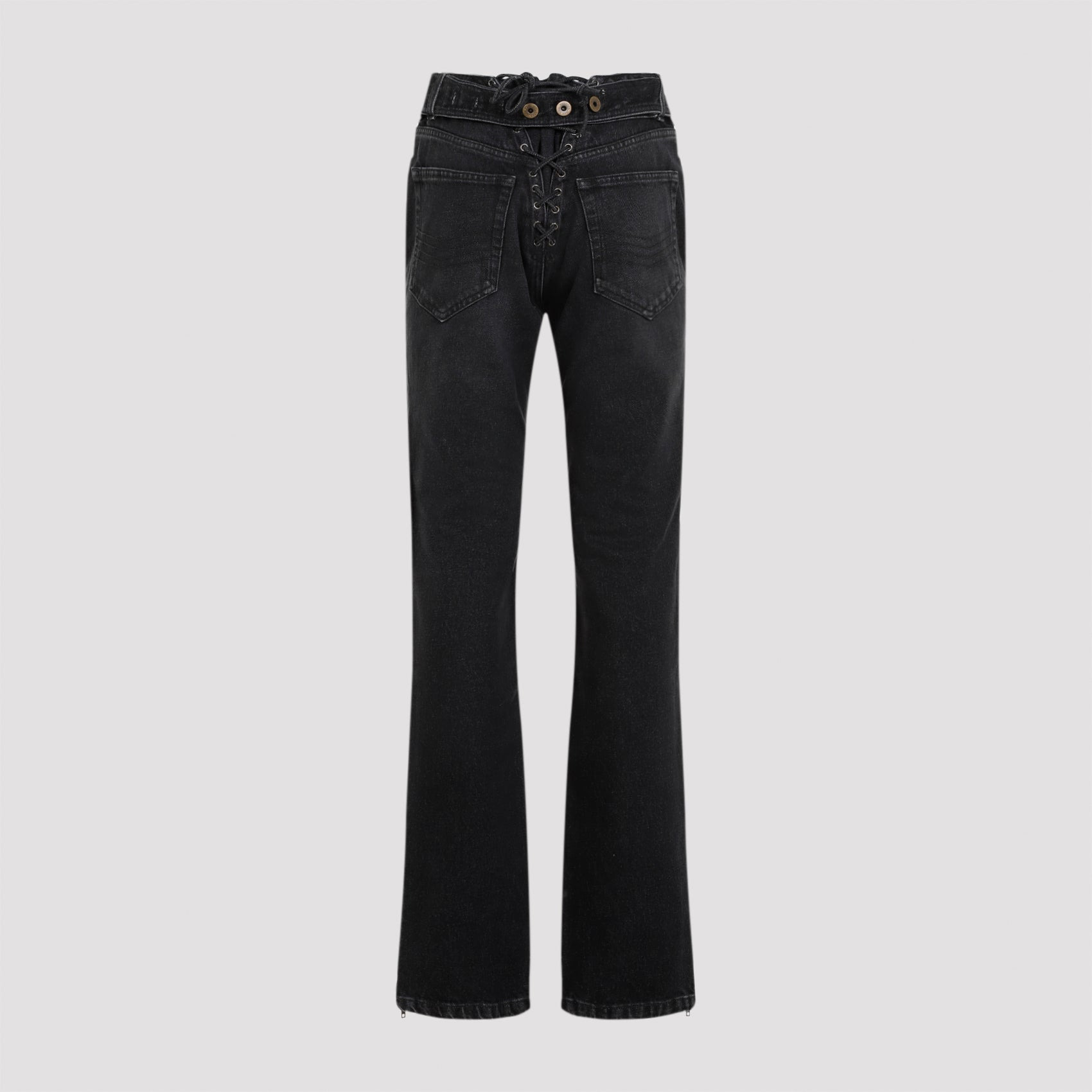 Jean Paul Gaultier Denim Jeans With Lacing And Knee Bonding Detail Women - 2