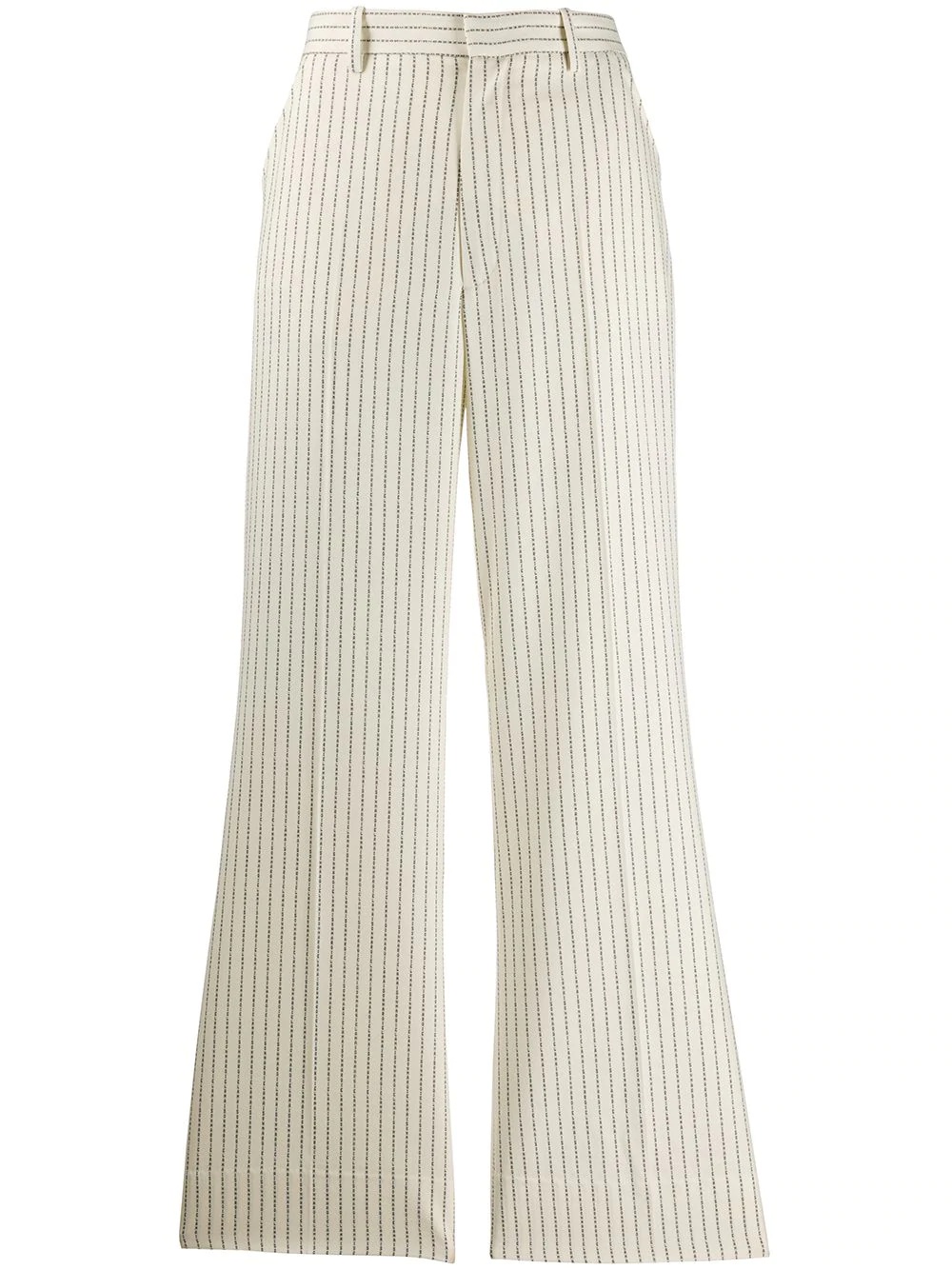 logo pinstripe trousers - 1