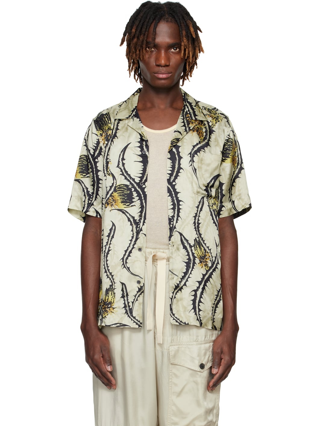 Yellow Boxy Viscose Shirt - 1