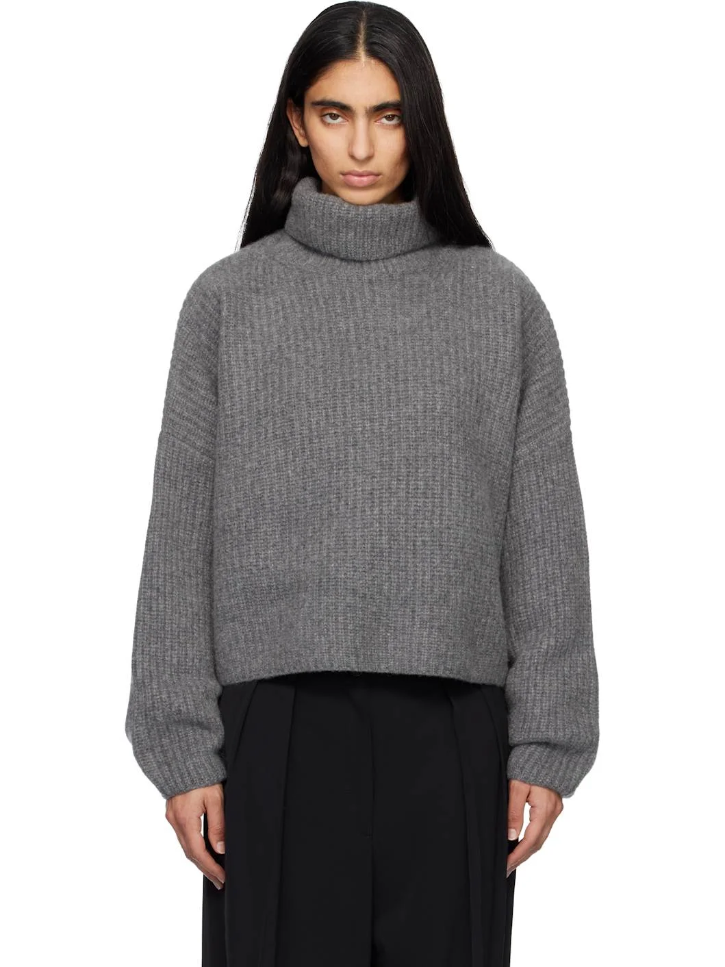 Gray Delphine Chunky Turtleneck - 1