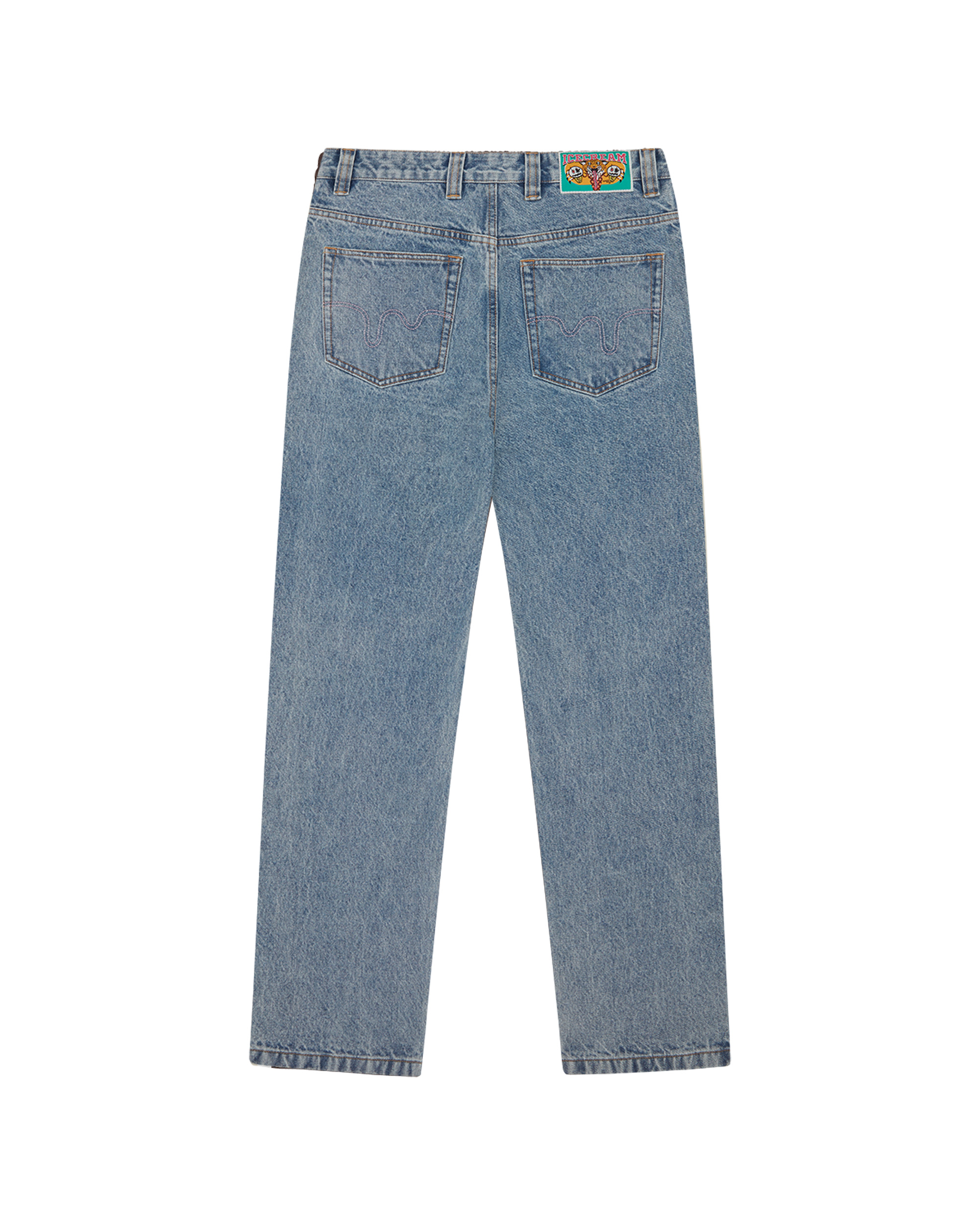 RUNNING DOG DOUBLE SCOOP DENIM PANTS - 2