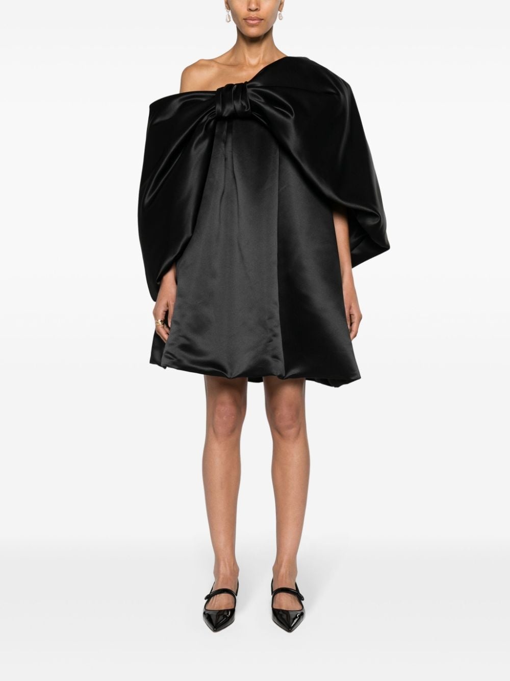 oversize-bow satin minidress - 2