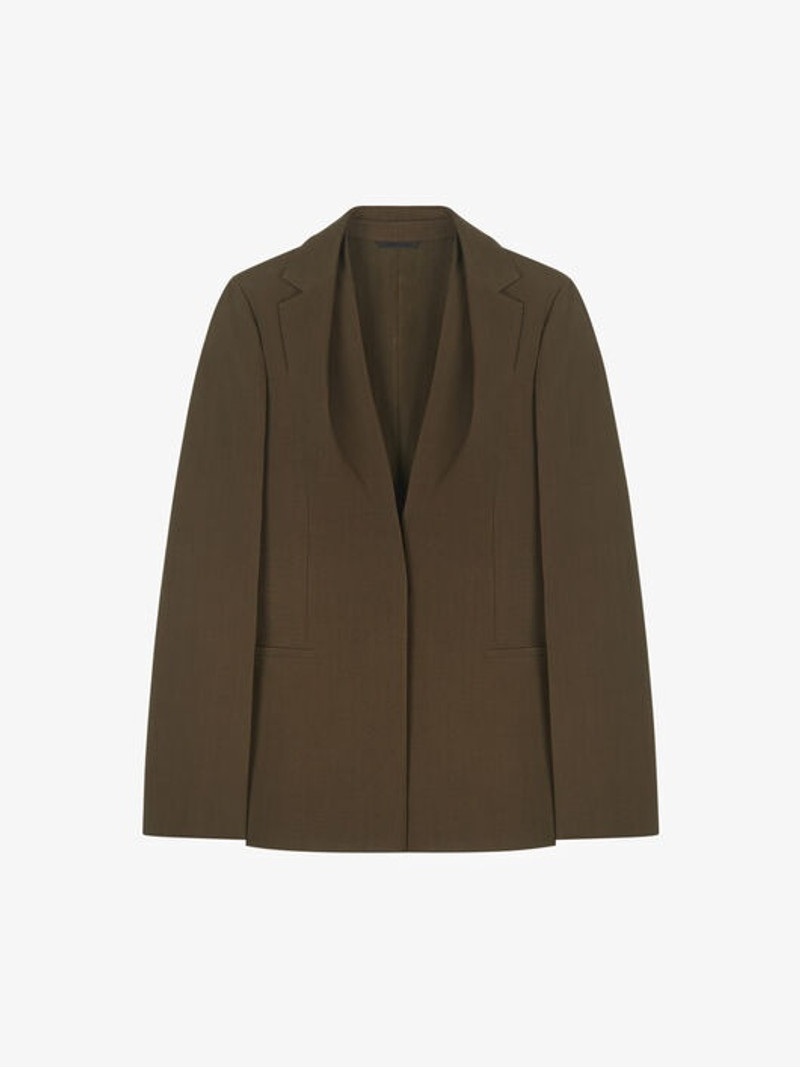 JACKET IN WOOL WITH DRAPÉ COLLAR 1