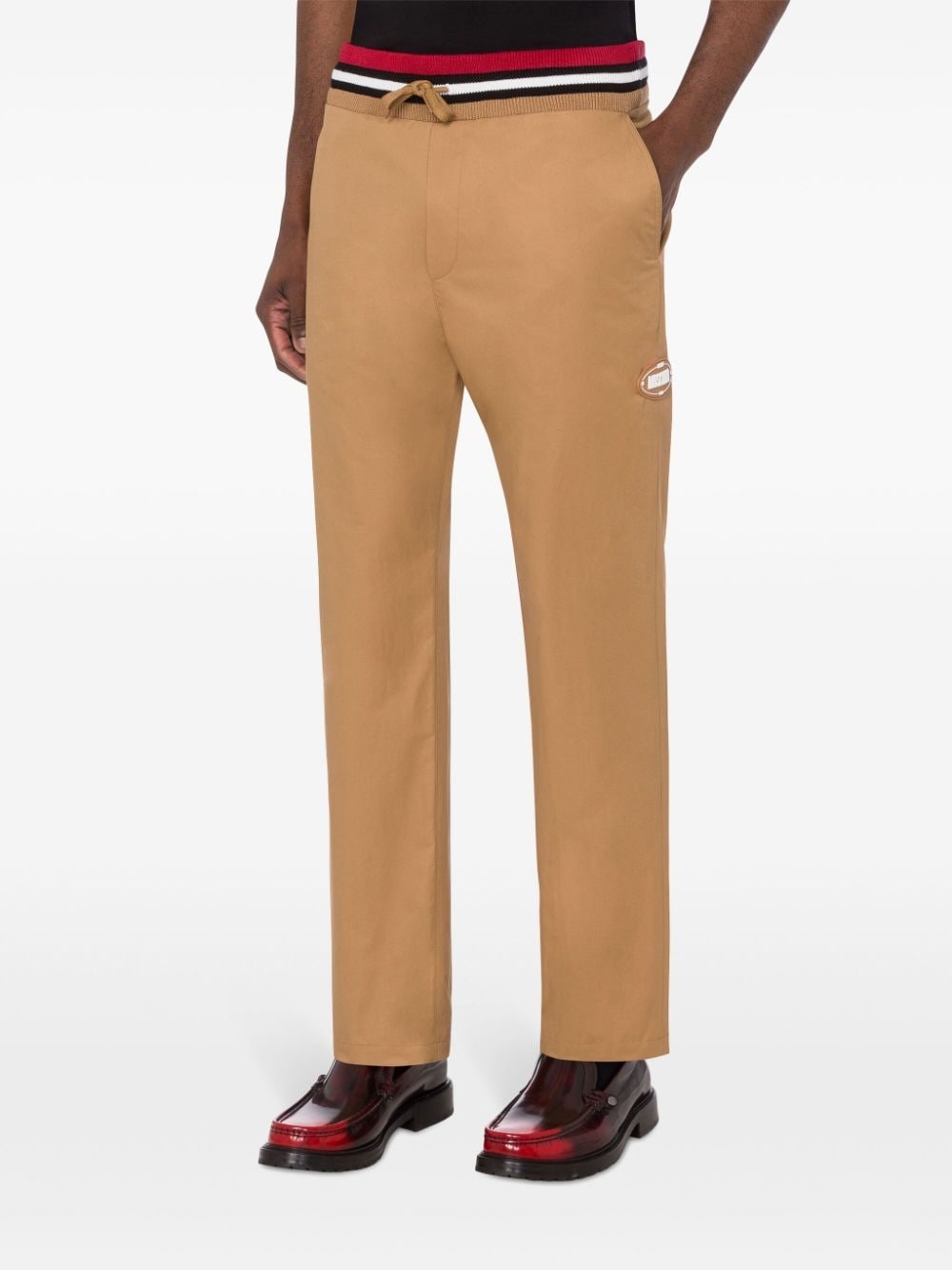 logo-appliquÃ© straight-leg trousers - 2