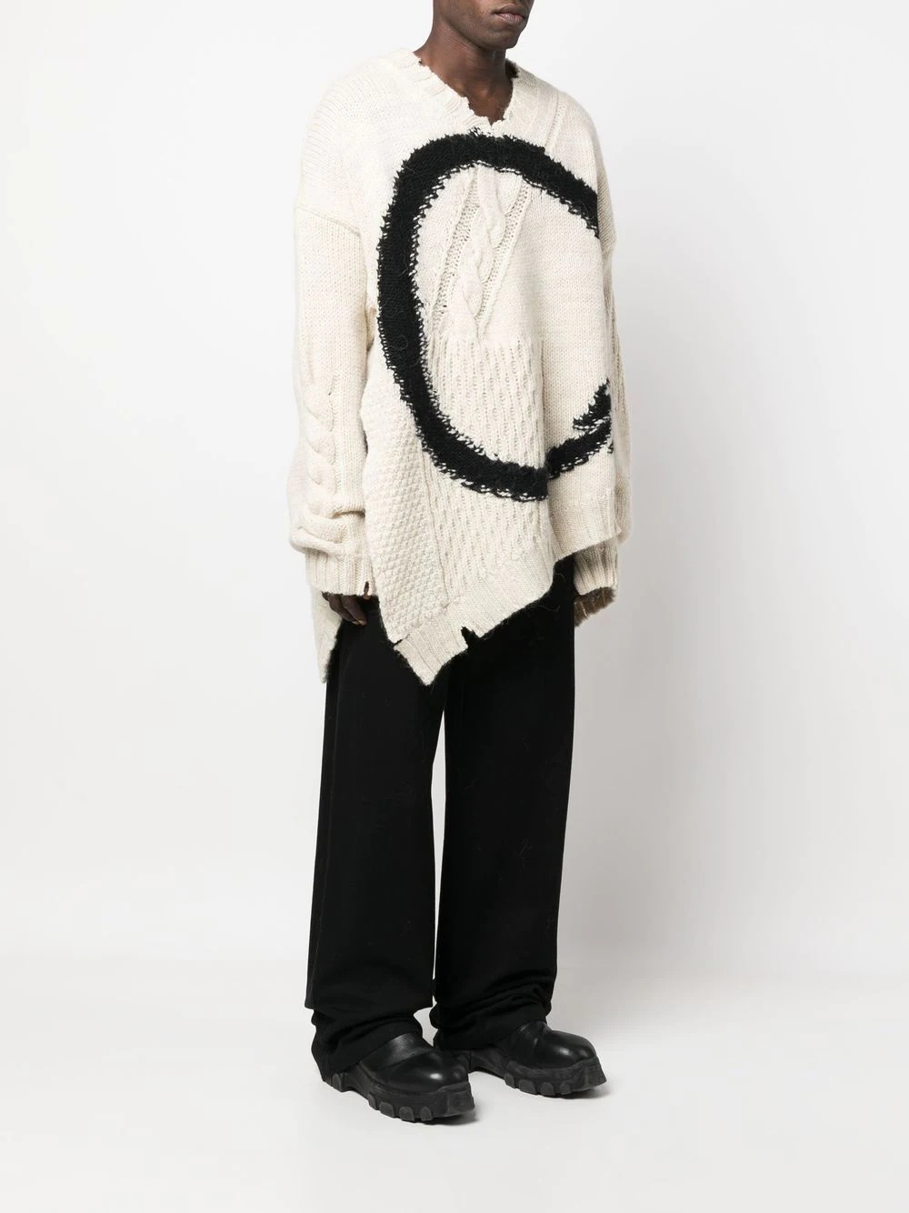 intarsia circle cable-knit jumper - 4