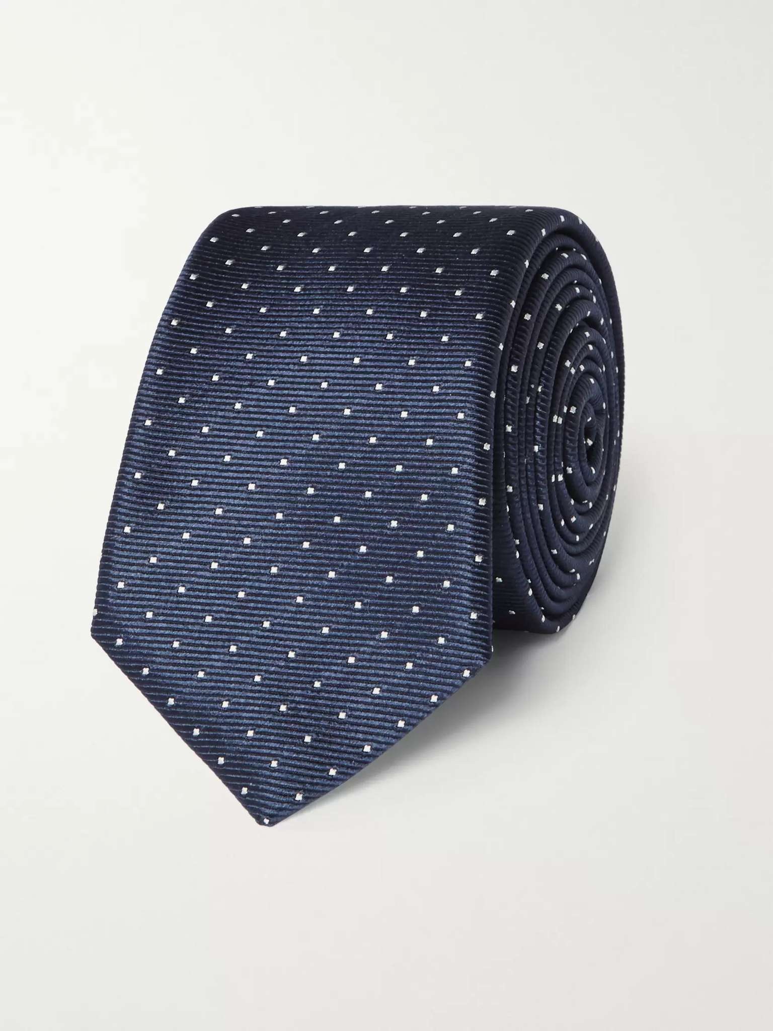 7cm Pin-Dot Silk-Faille Tie - 1