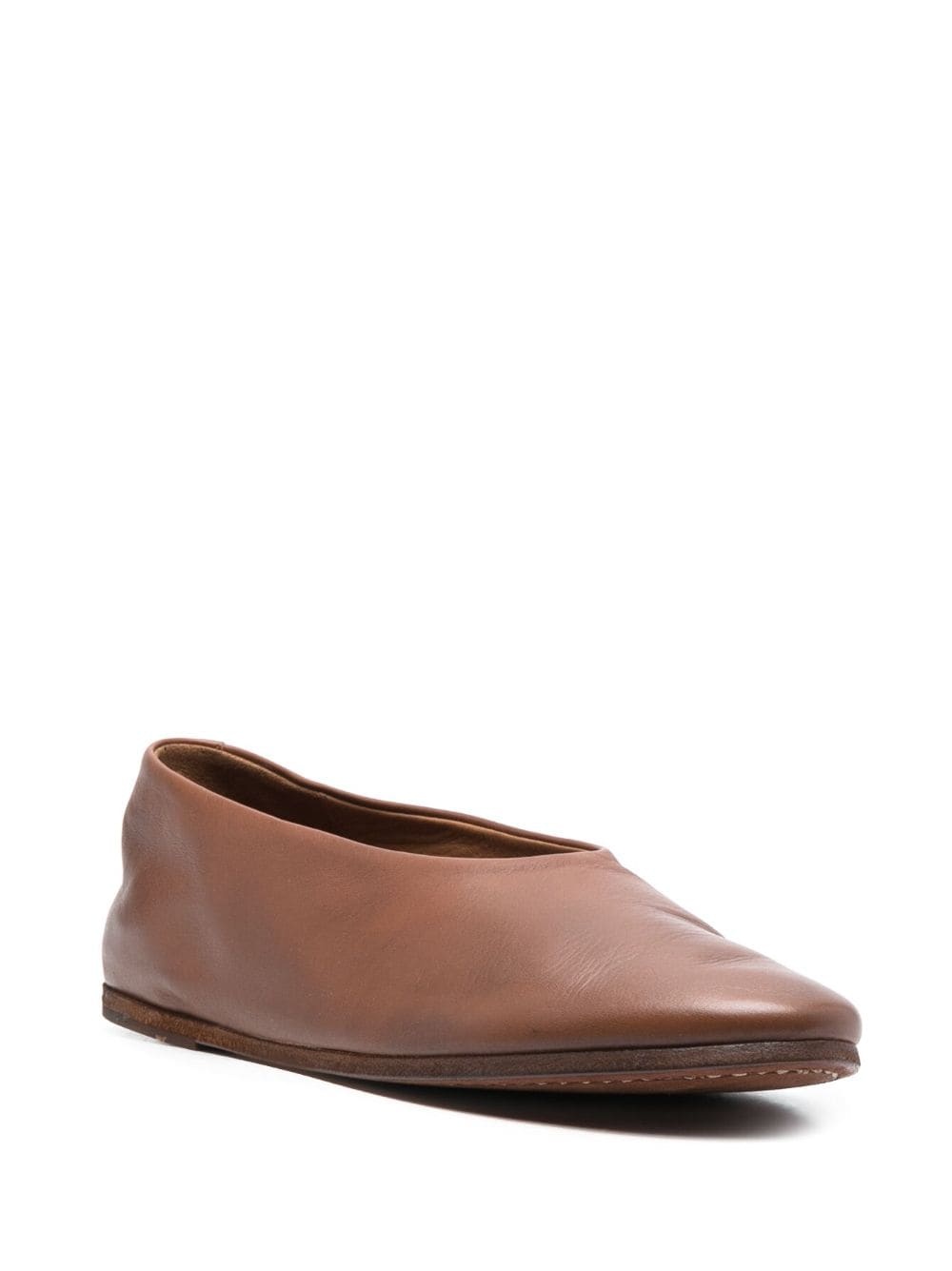 almond-toe leather ballerina shoes - 2