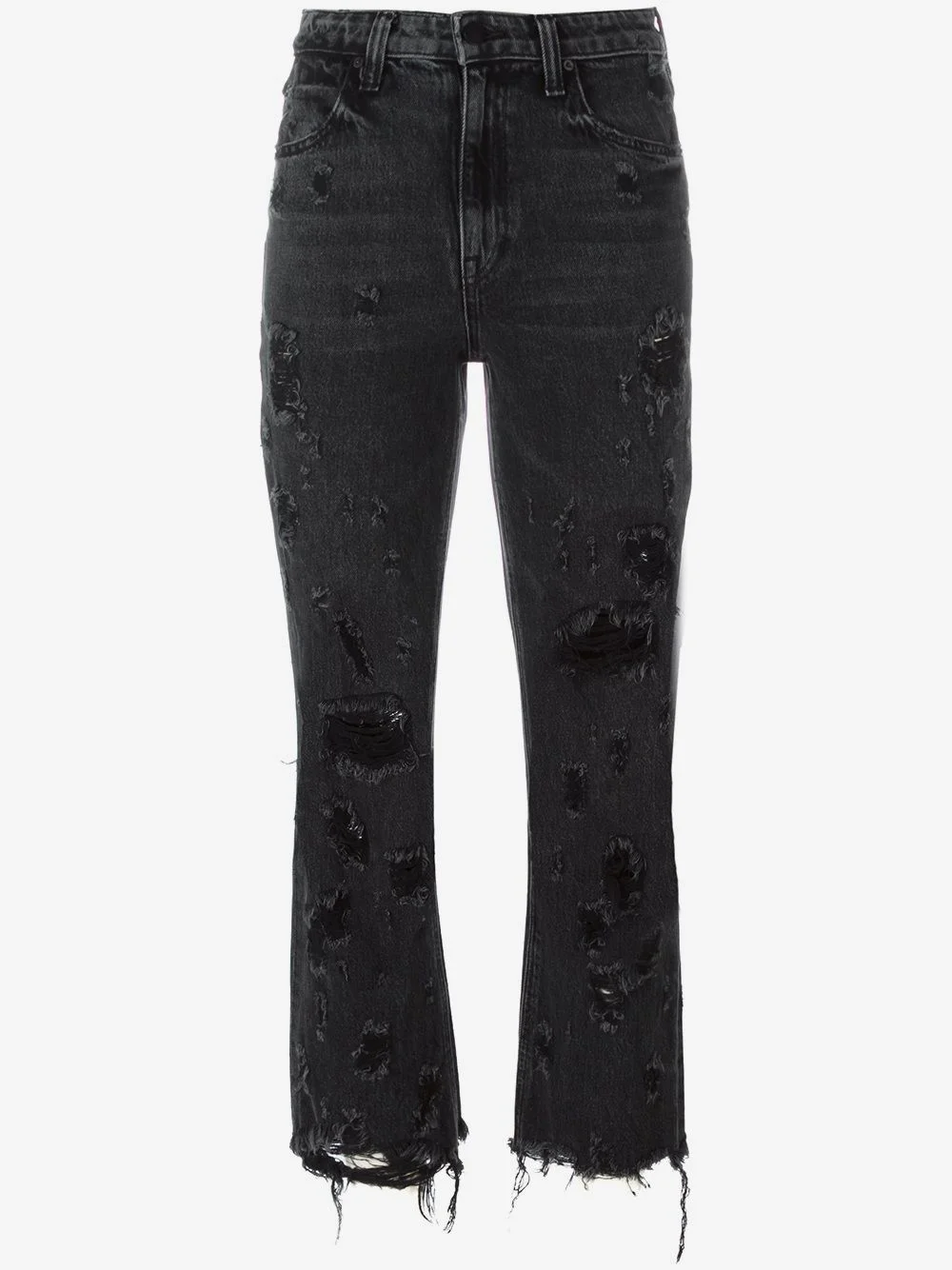 distressed cropped jeans - 1