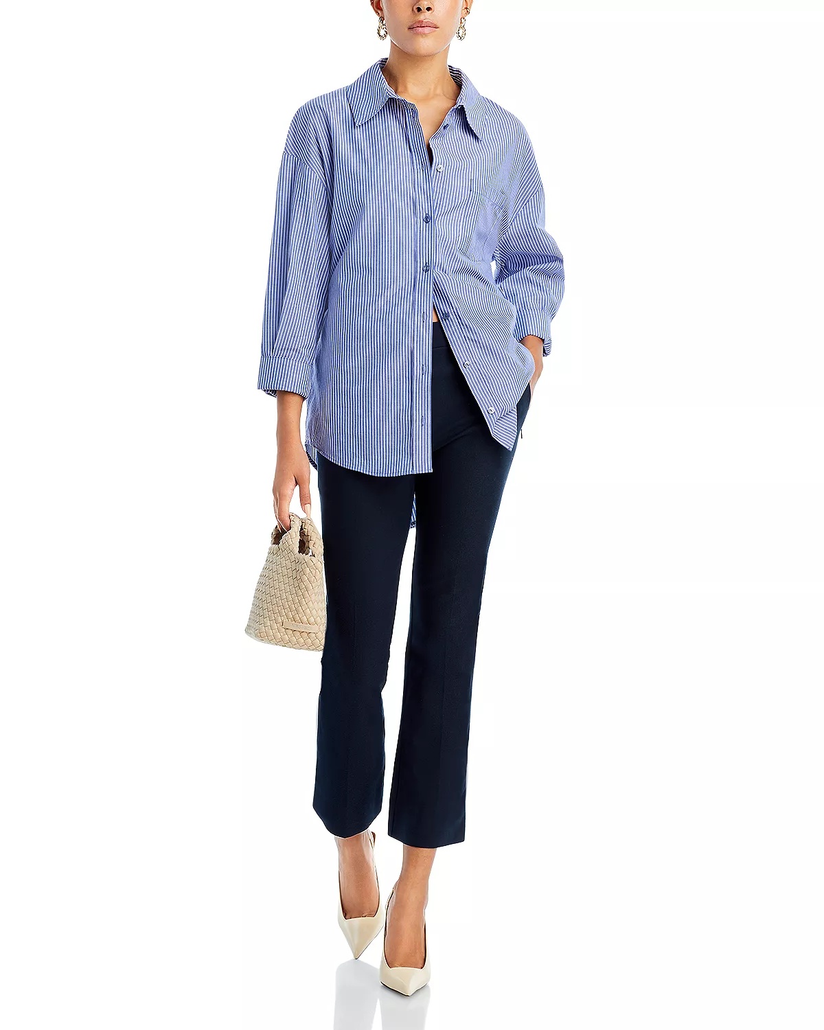 Cropped Flare Hem Pants - 2