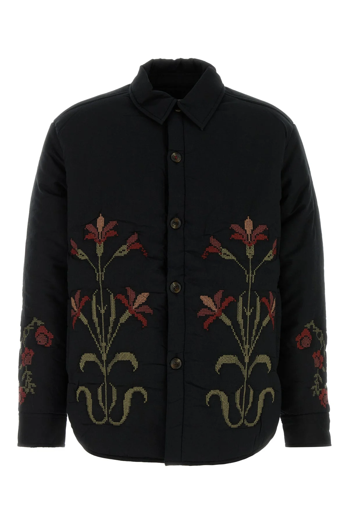 Black cotton padded jacket - 1