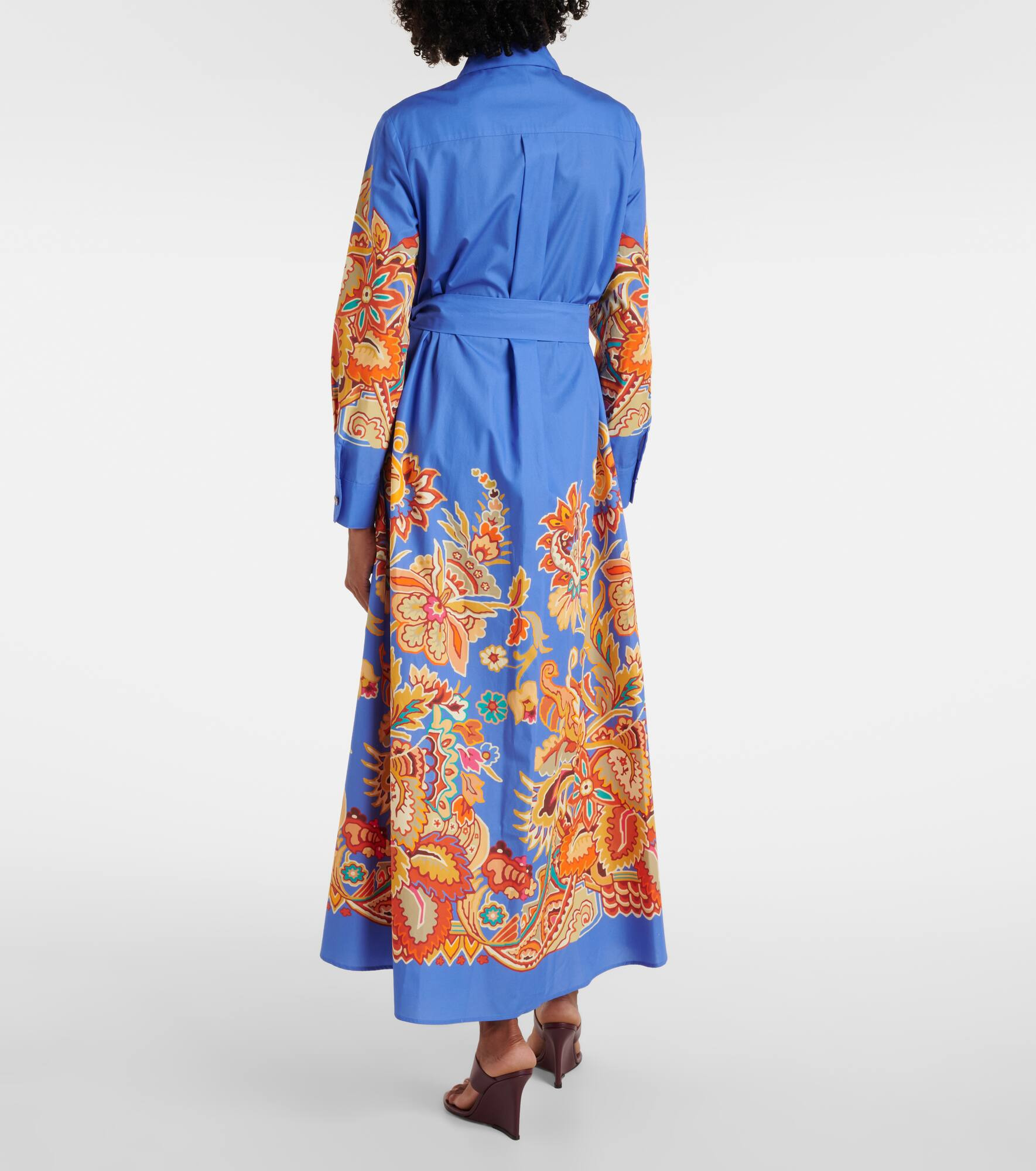 Belted paisley cotton maxi dress - 3