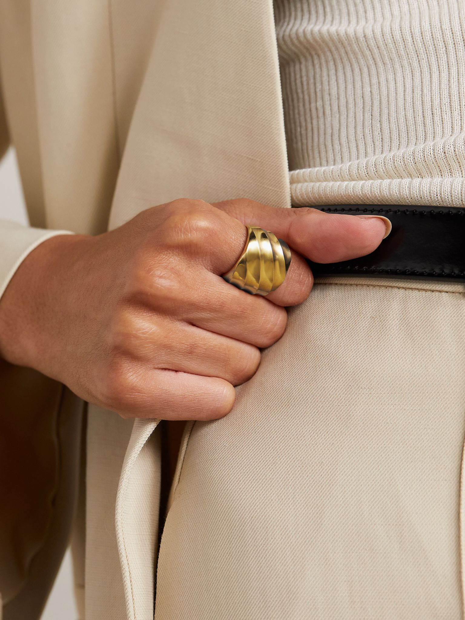 + NET SUSTAIN Cable Edge 18-karat recycled gold ring Gold - 2