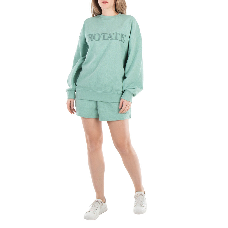 Rotate Ladies Granite Green Logo-Embroidered Sweatshirt - 2