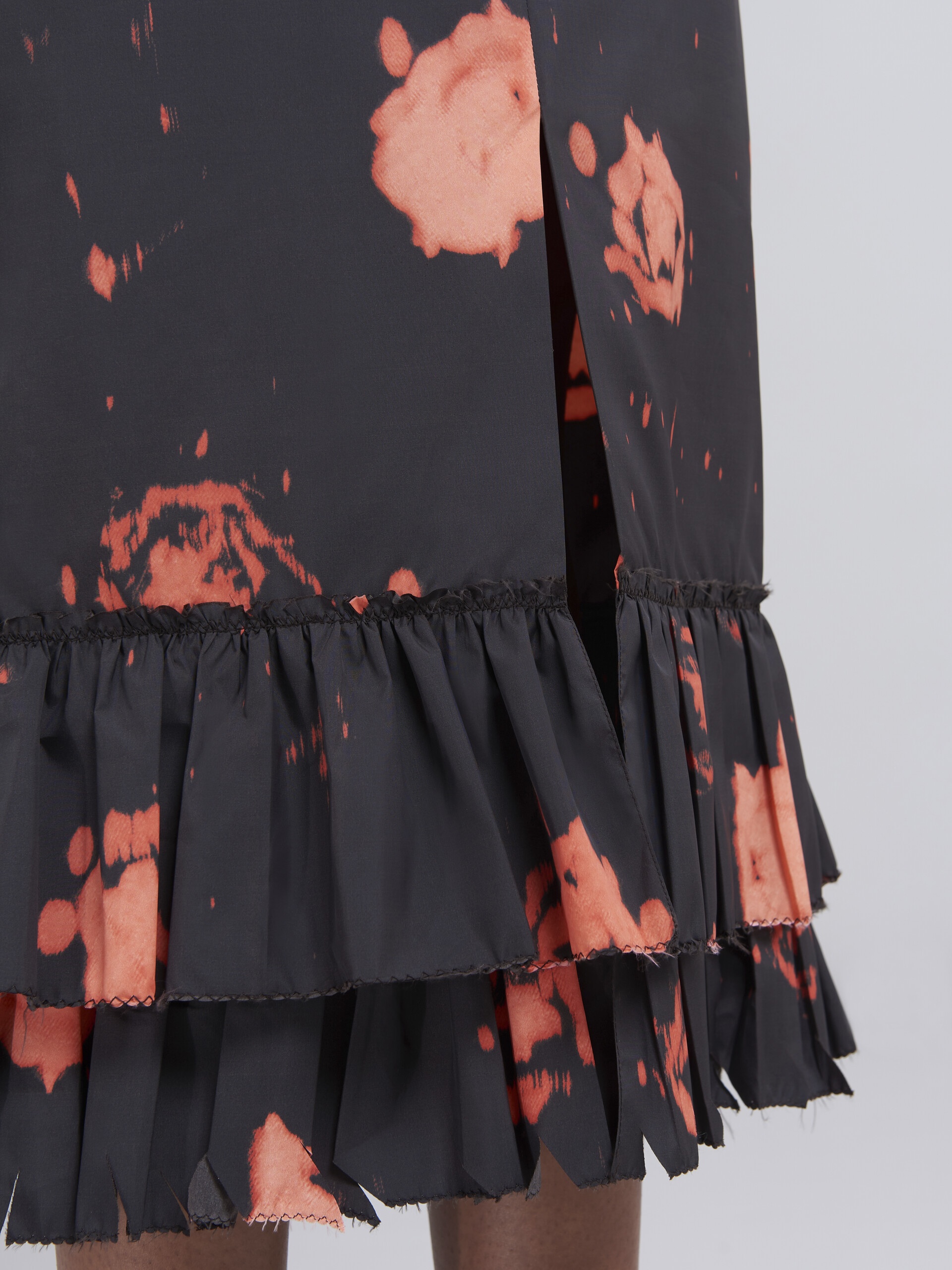 FADED ROSES PRINT TAFFETA SKIRT - 4