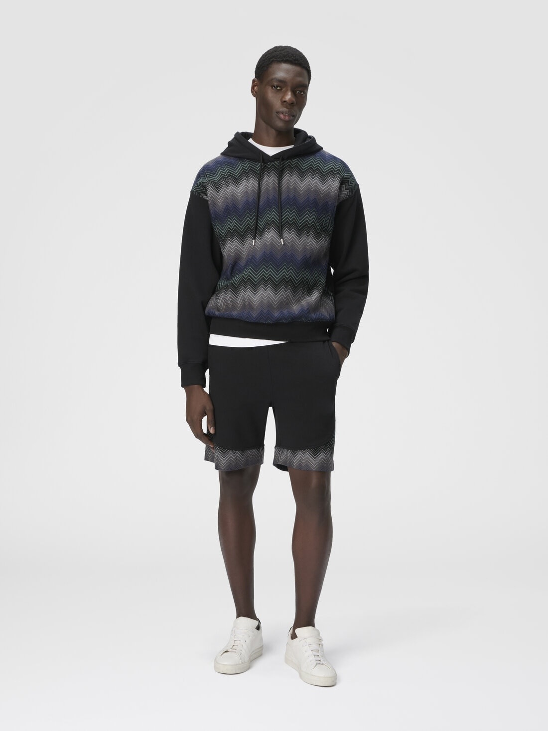Fleece Shorts with Zigzag Insert - 2