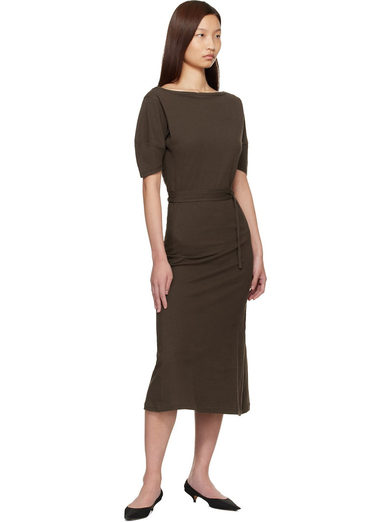 Lemaire Brown Off Shoulder Midi Dress outlook
