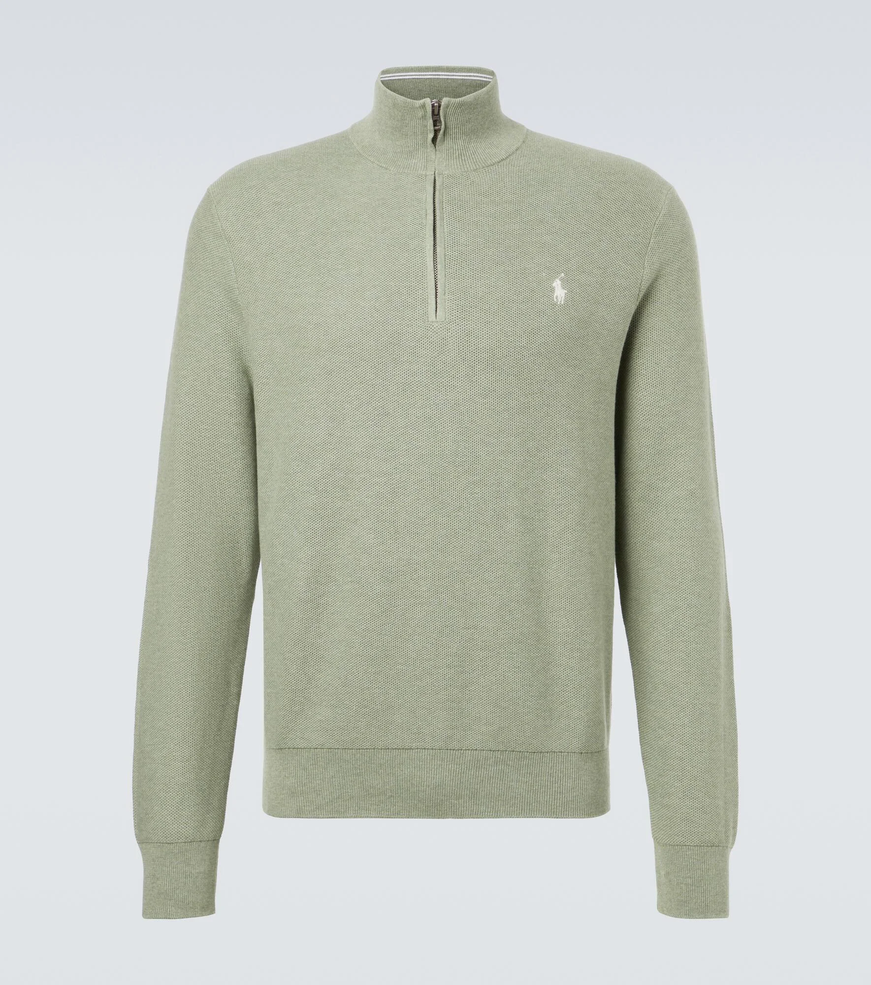 Cotton half-zip sweater - 1