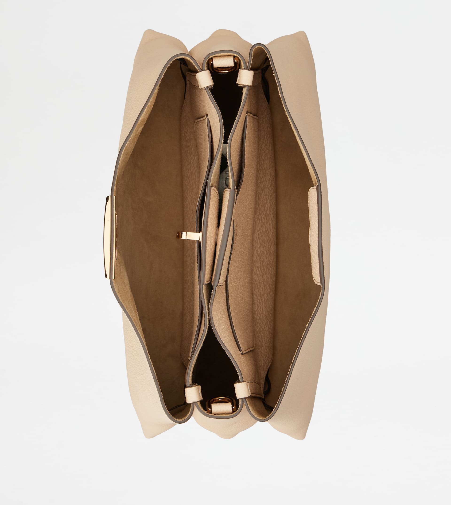 T TIMELESS SHOULDER BAG IN LEATHER MEDIUM - BEIGE - 6