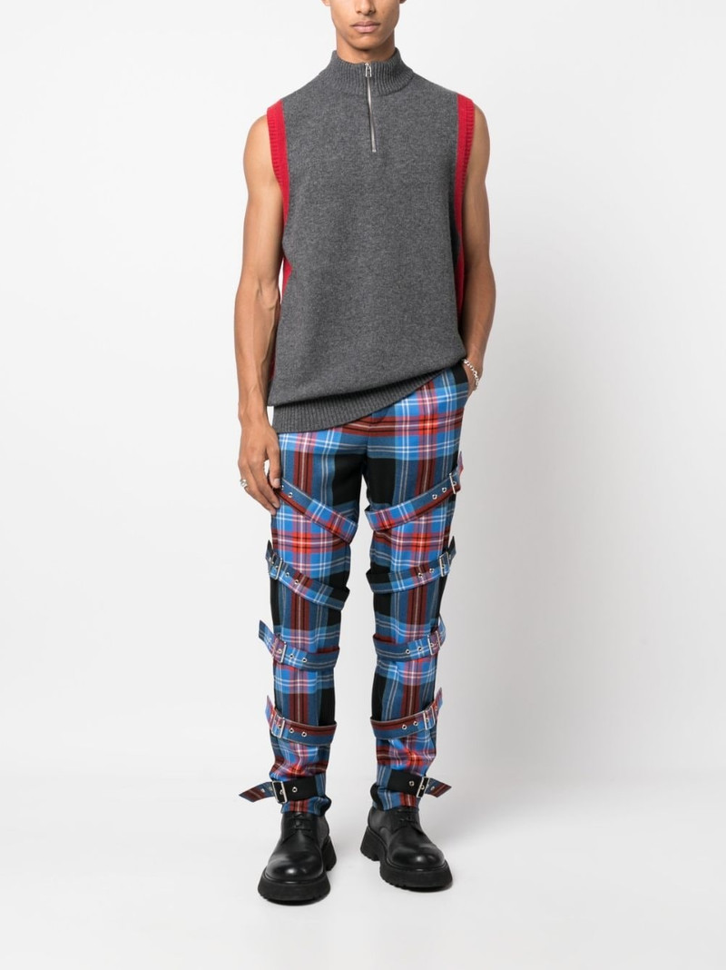 CHARLES JEFFREY LOVERBOY checked buckle-detailed trousers outlook