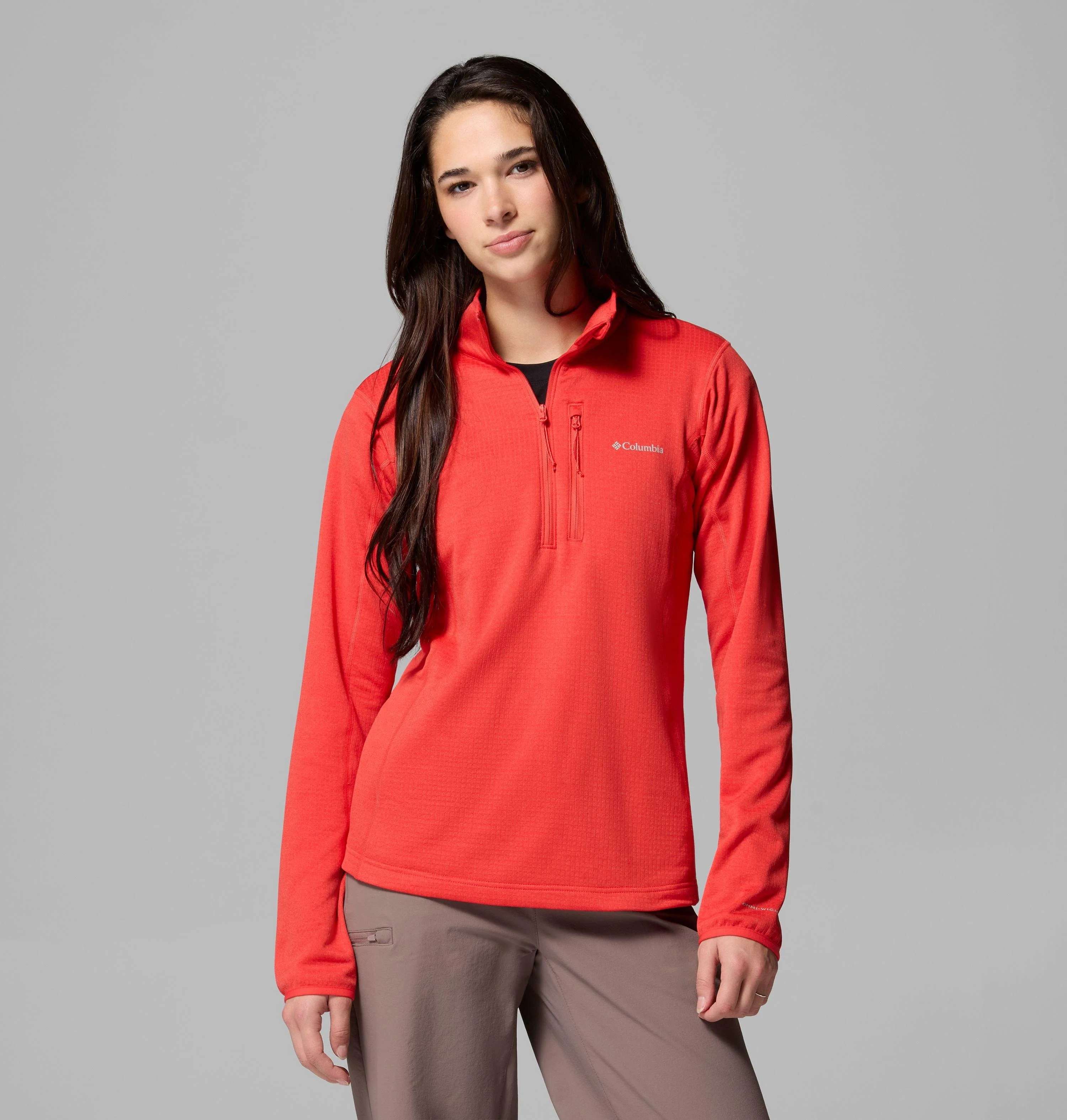 Women's Essential Hike Grid Fleece Half Zip Jacket - 1