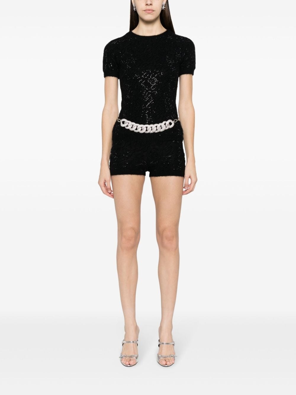 crystal-embellished knitted top - 2