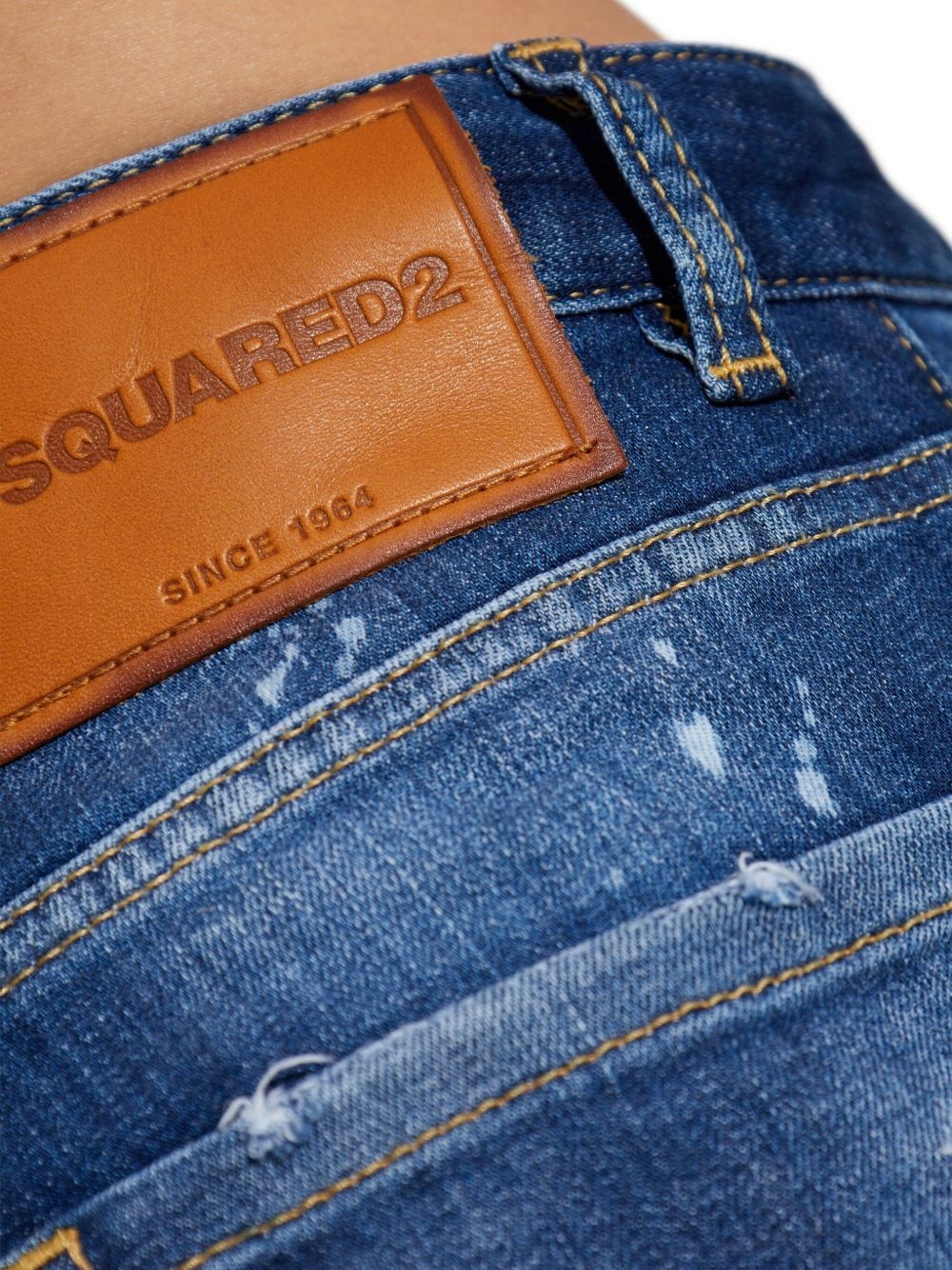 logo-patch distressed jeans - 5