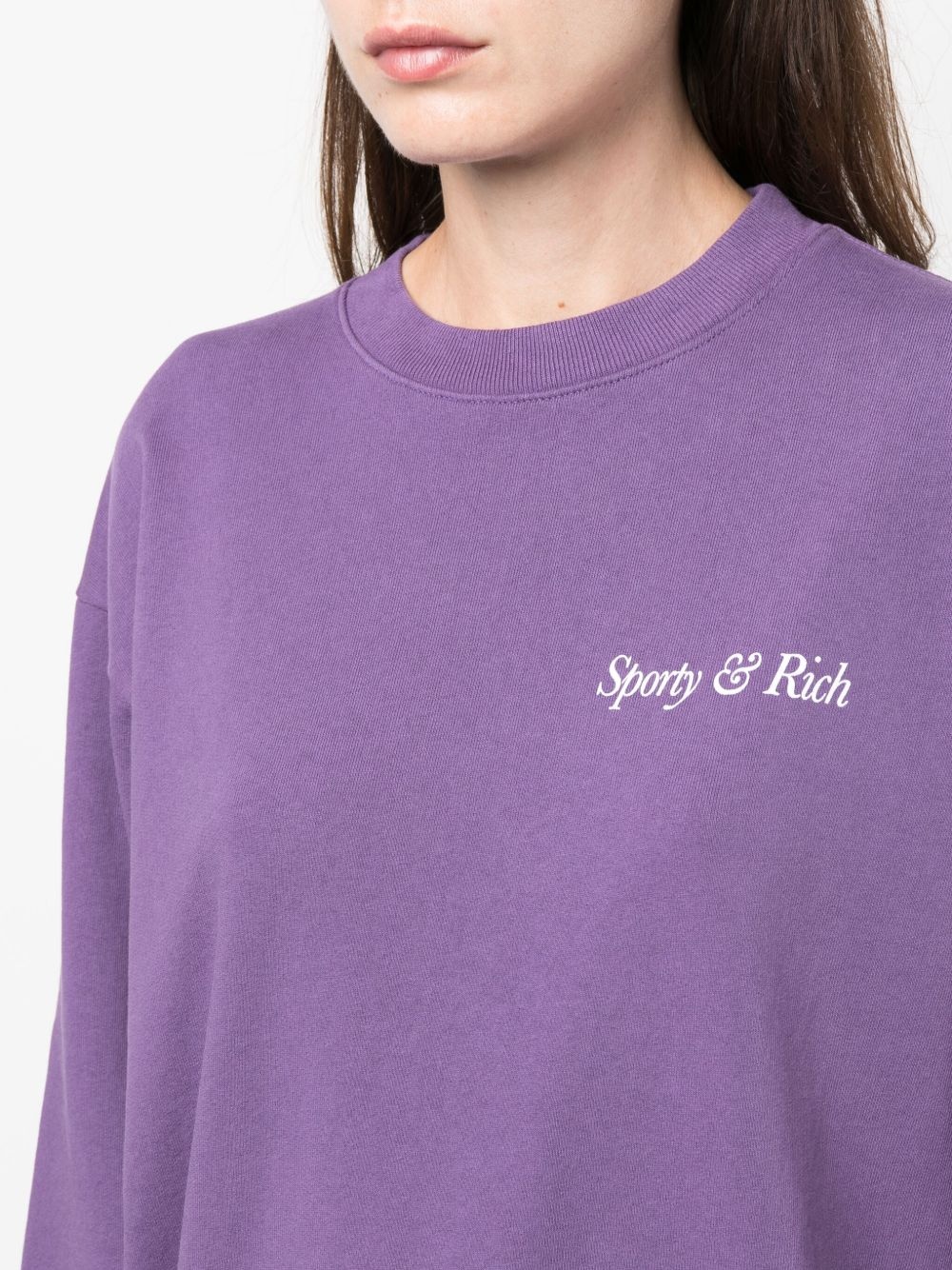 logo-print cotton sweatshirt - 5