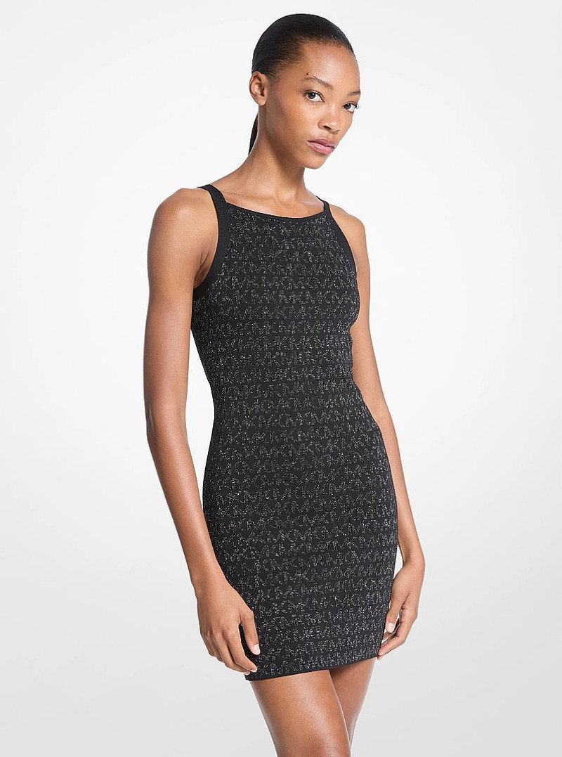 Metallic Logo Jacquard Tank Dress 1