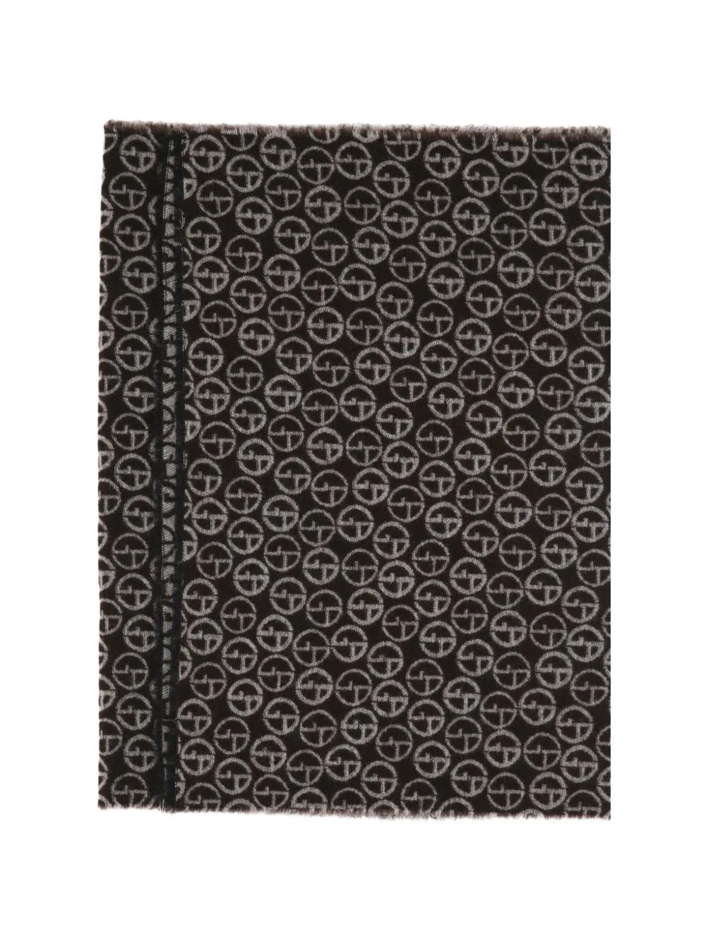 logo-pattern frayed scarf - 1
