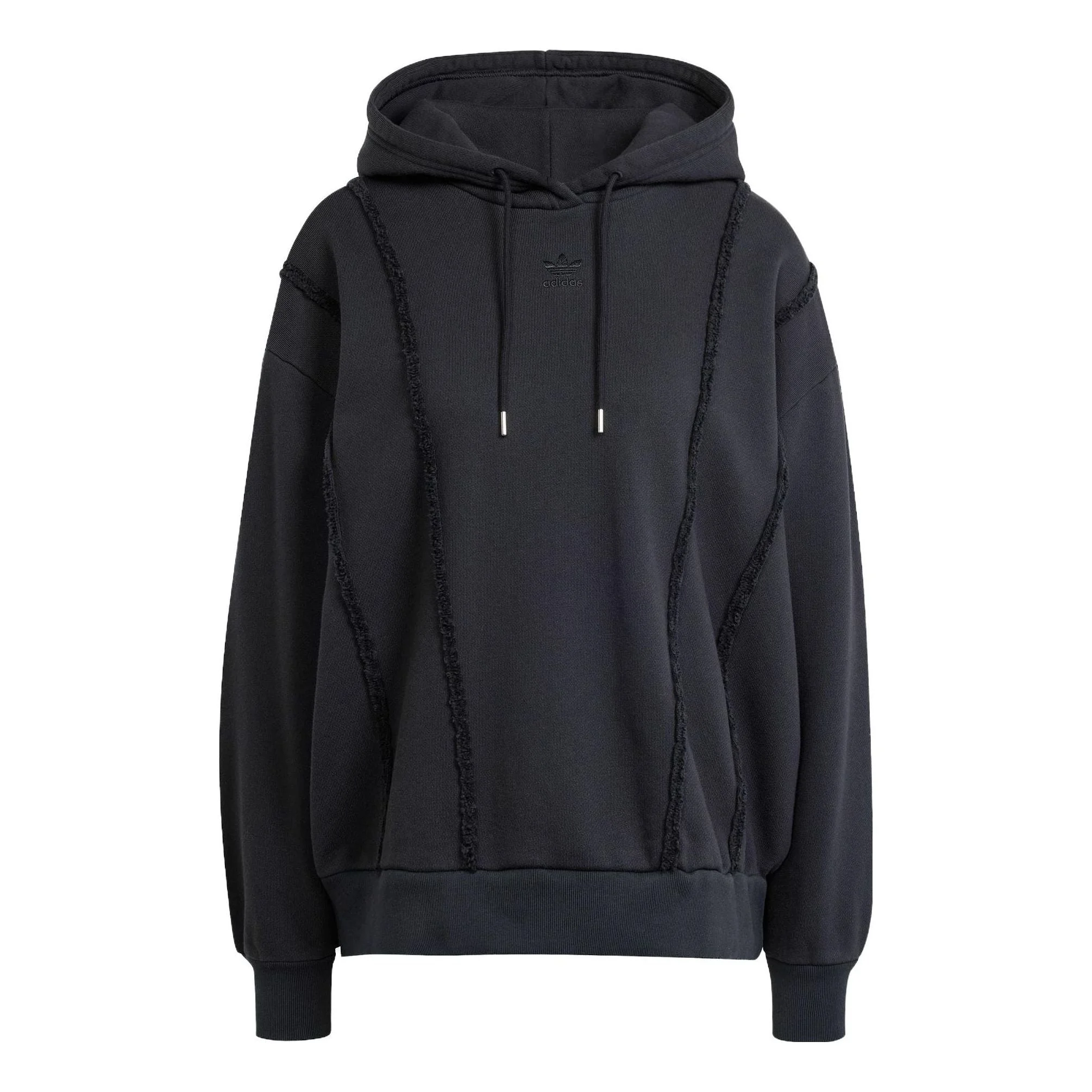 (WMNS) adidas originals Distressed Hoodie 'Black' IY9025 - 1