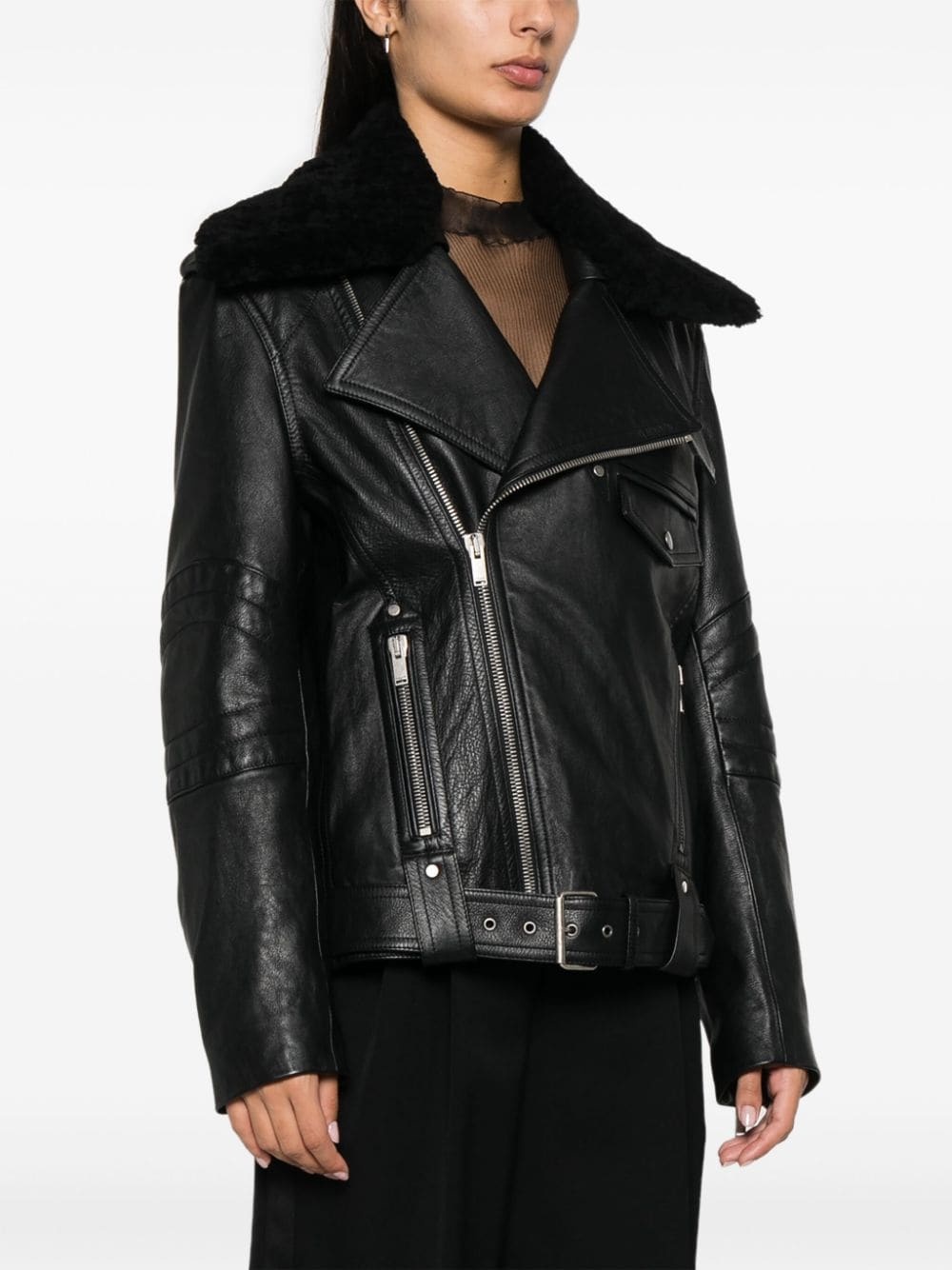 leather biker jacket - 3