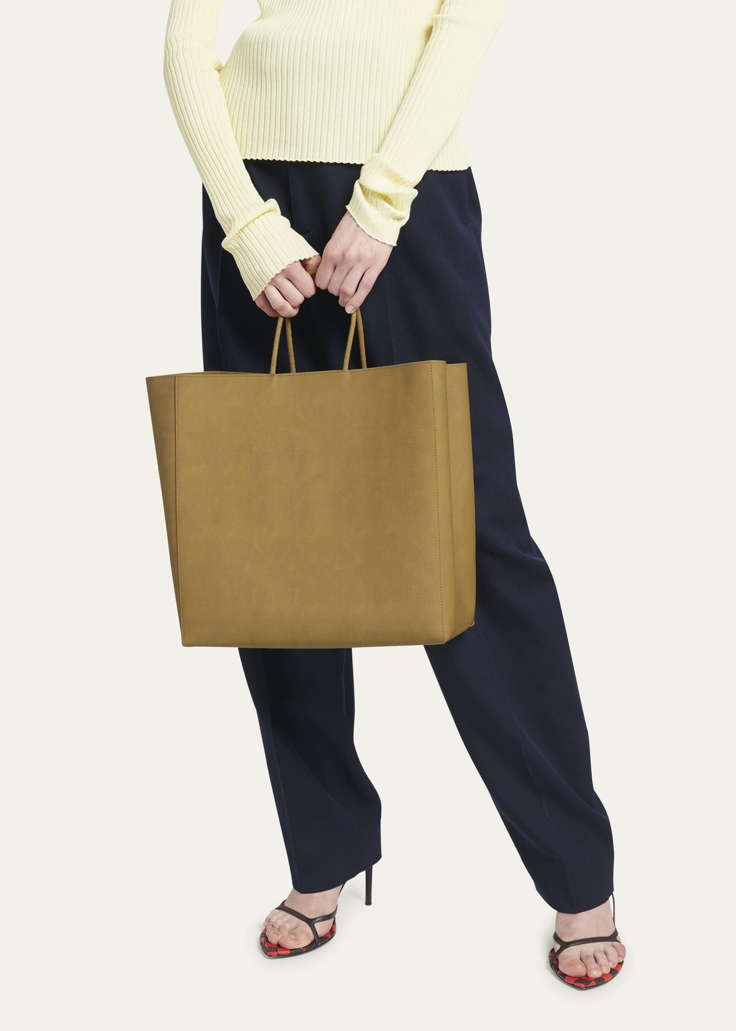 Medium Raw Paper Leather Top-Handle Bag - 2