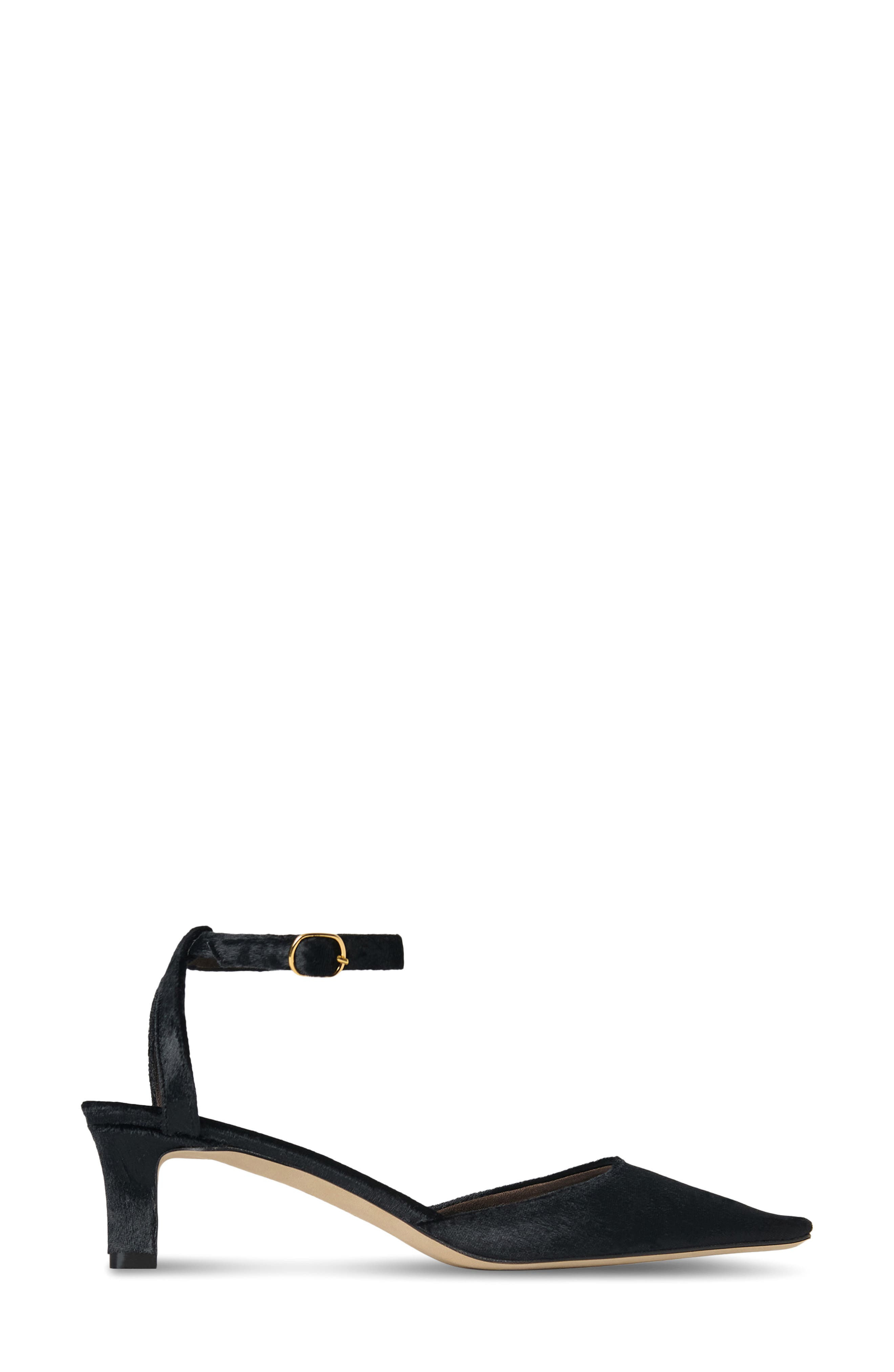 The Row Carla Square Toe Velvet Ankle Strap Sandal in Black at Nordstrom - 2