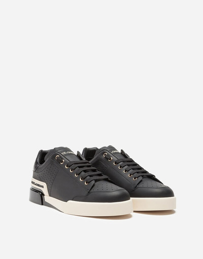 Dolce & Gabbana Calfskin nappa Portofino sneakers with painted sole outlook