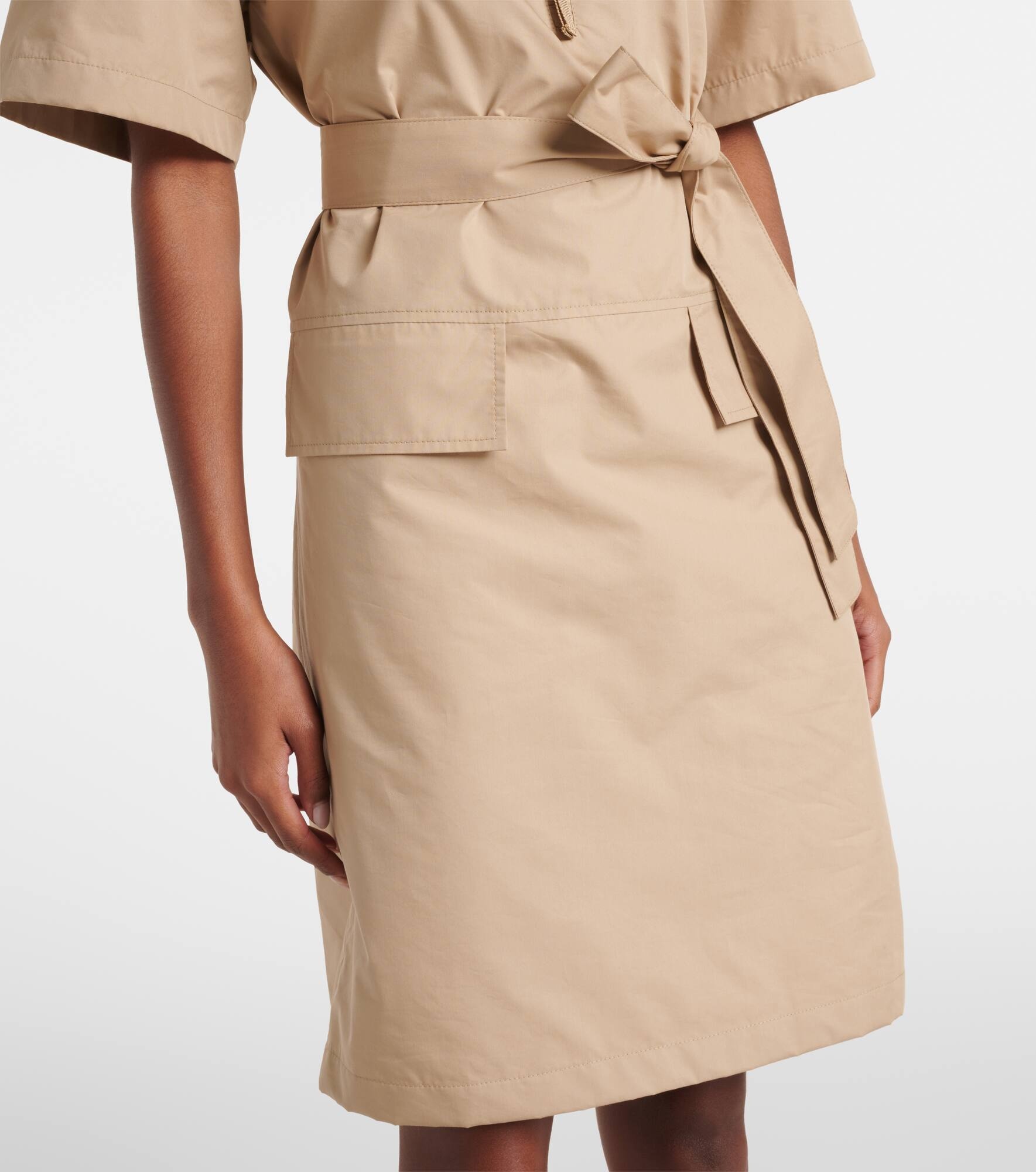 Belted cotton-blend minidress - 5