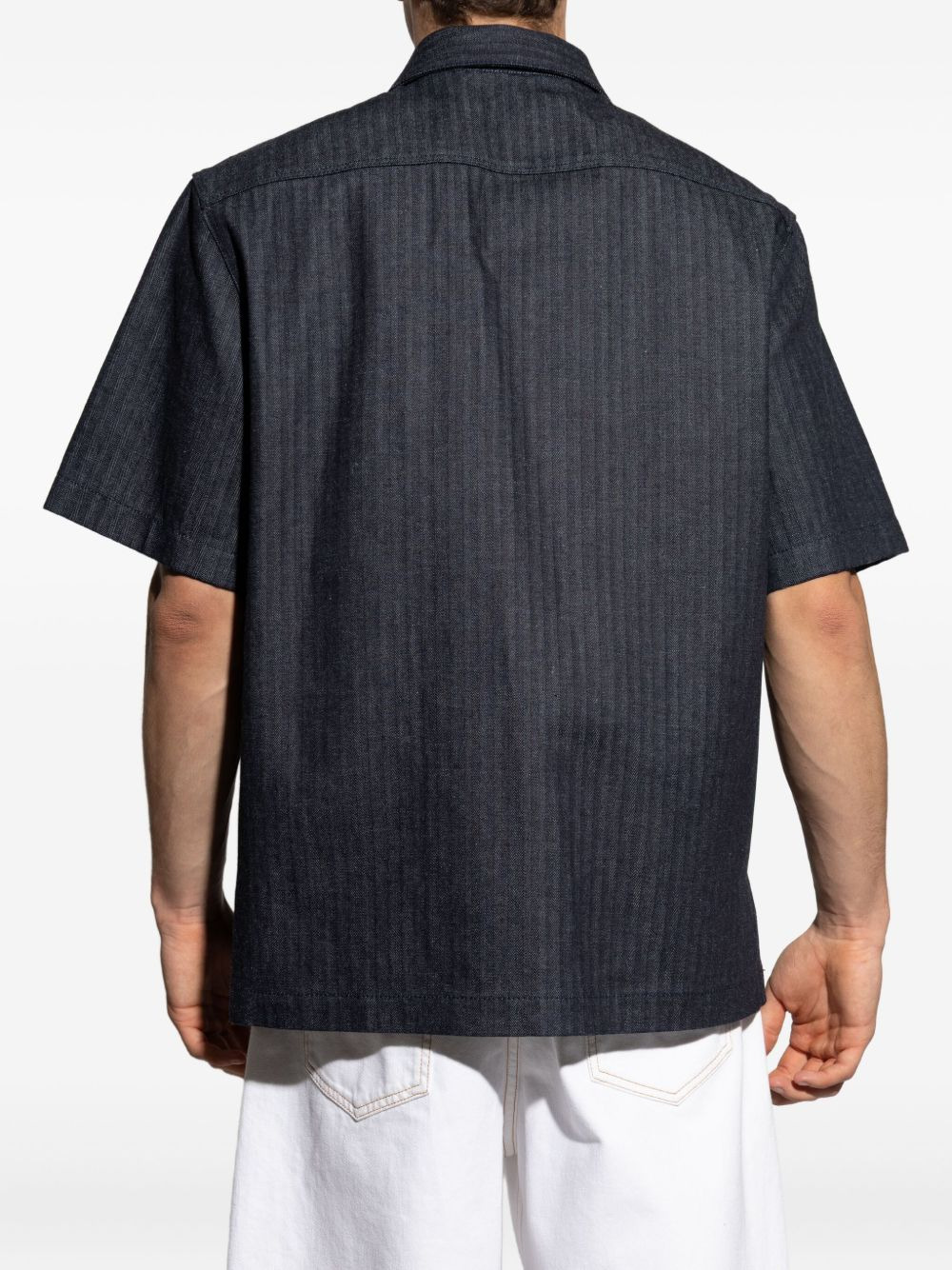 herringbone-pattern embroidered shirt - 4