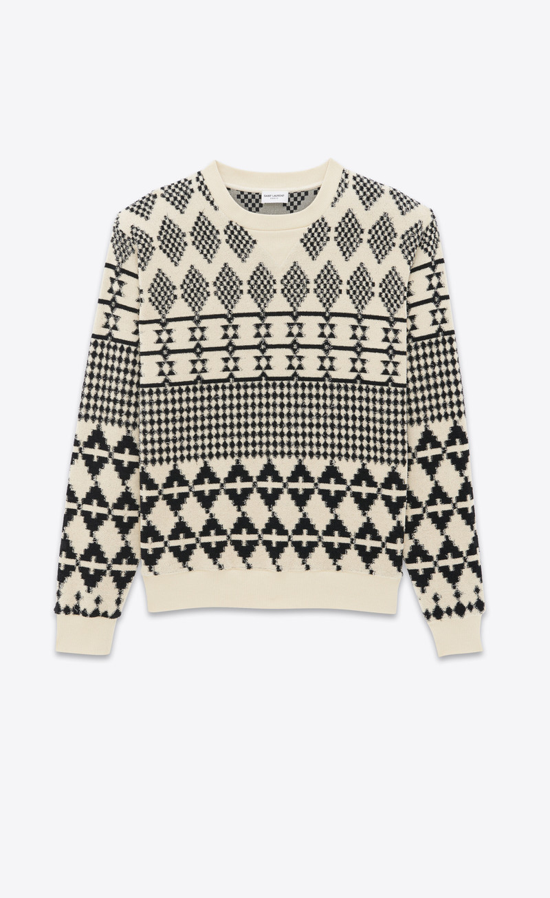 sweatshirt in jacquard jersey - 1