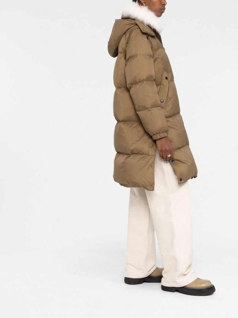 fur-trim padded coat - 4