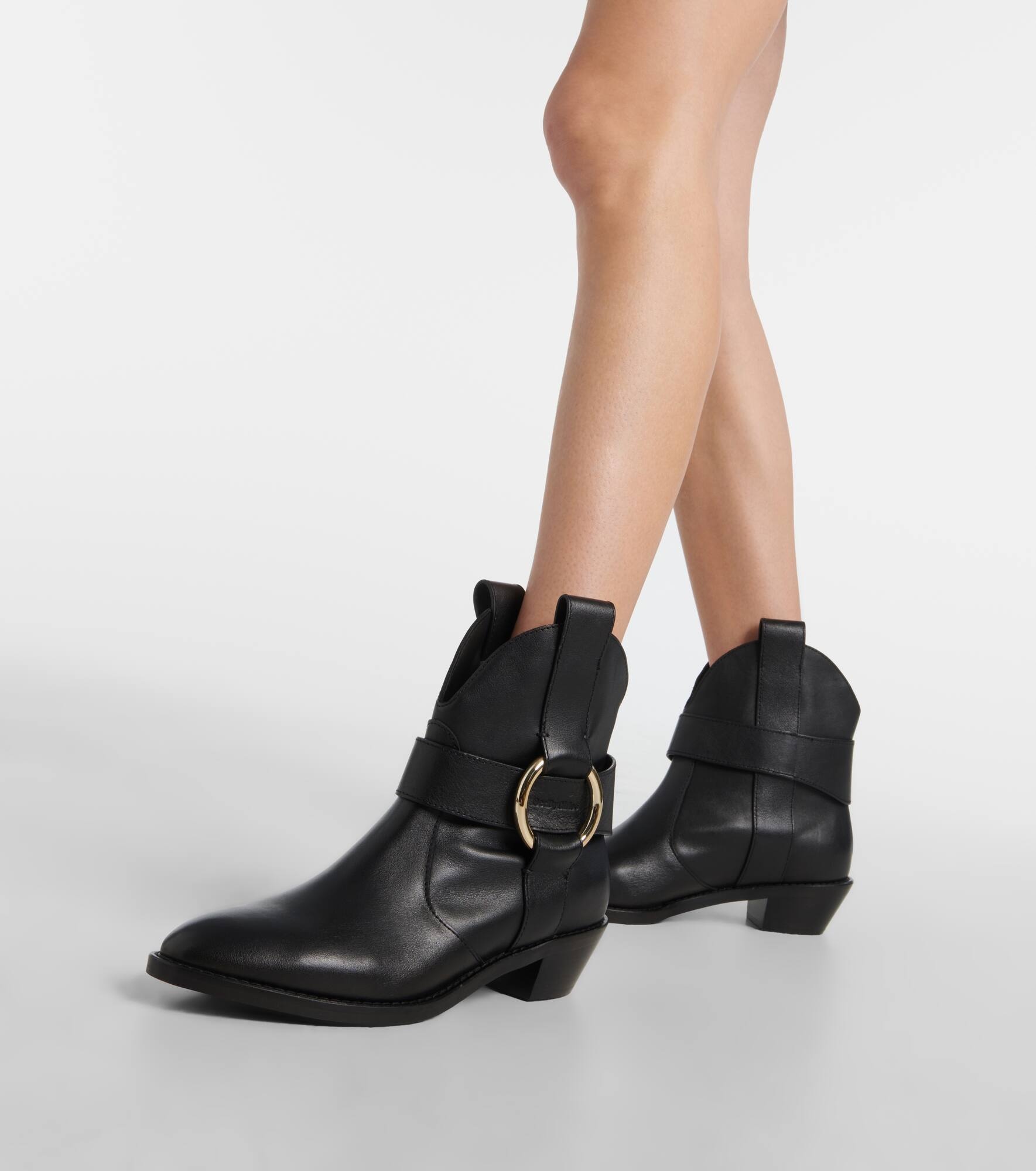 New Ring leather ankle boots - 4