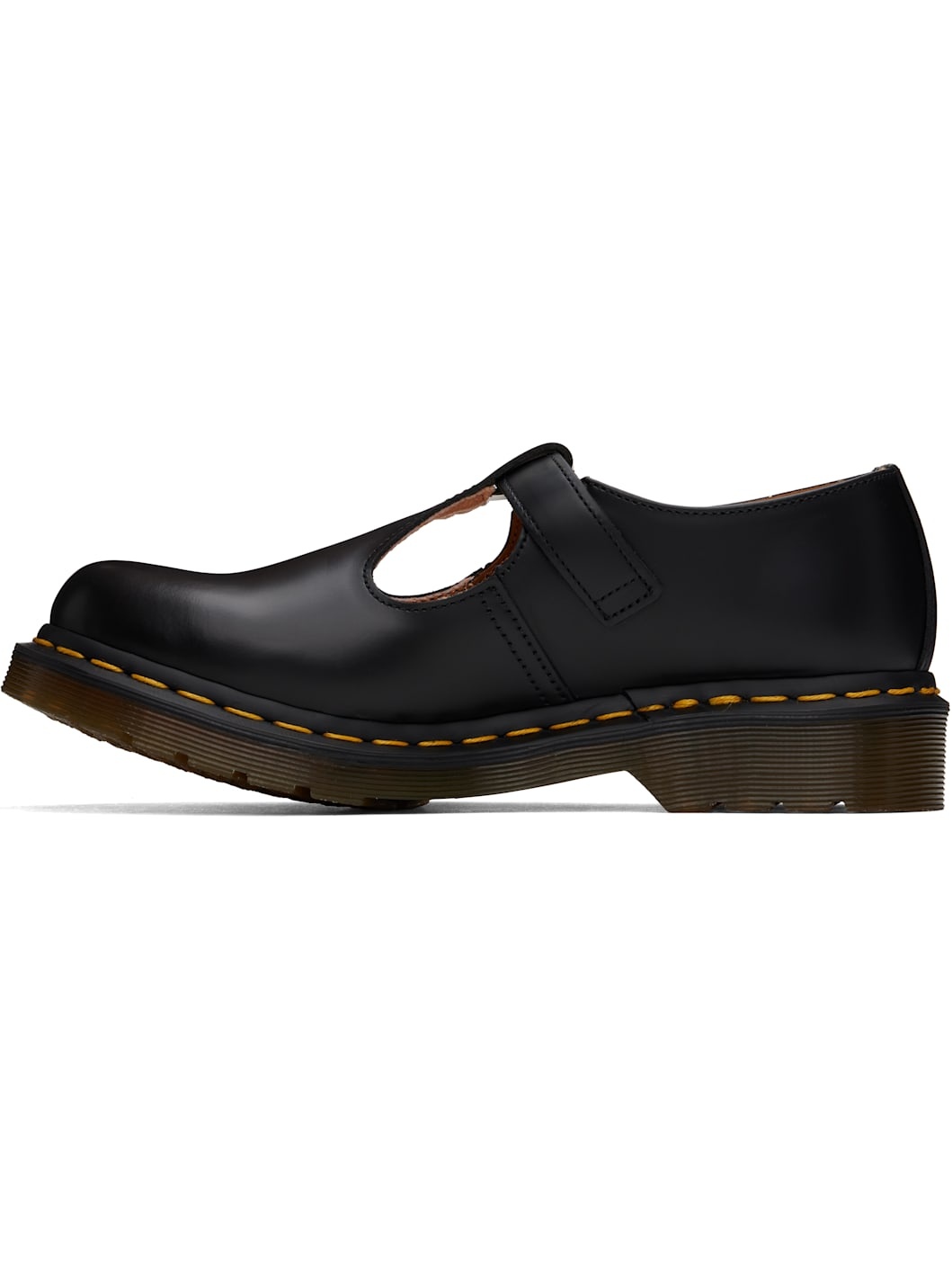 Black Polley Smooth Leather Mary Jane Loafers - 3