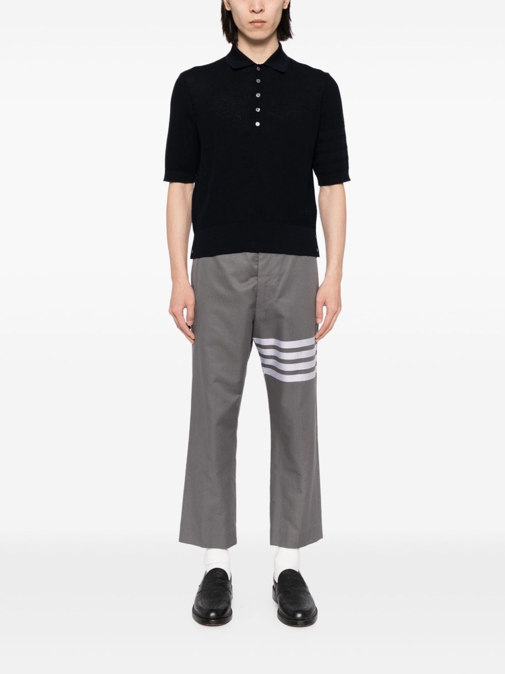 textured stitch knit polo - 2