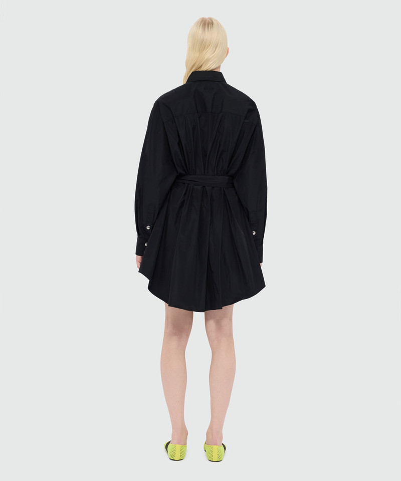 Black taffeta chemisier with removable belt and metal buttons 3