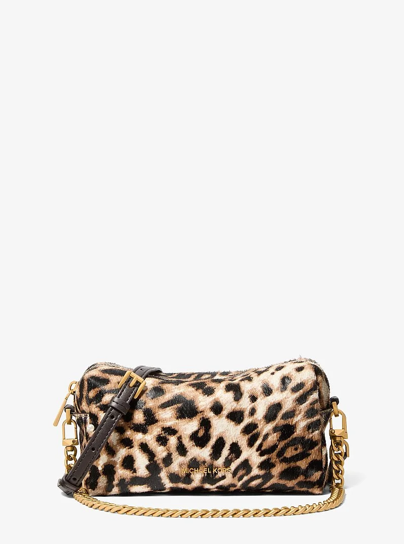 Bryant Small Leopard Print Calf Hair Convertible Crossbody Bag - 1