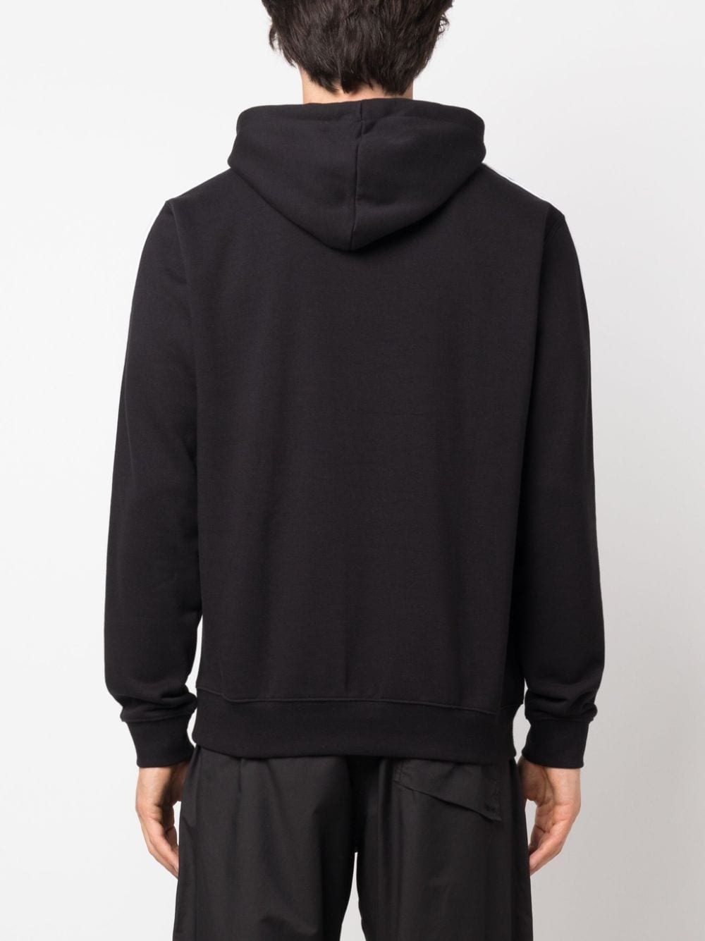 trefoil-logo drawstring cotton hoodie - 4